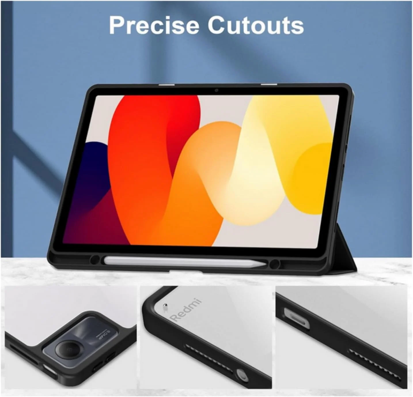 کیف ضد ضربه SKEIDO برای شیائومی Redmi Pad SE 11 اینچ با جای قلم، پشت اکریلیک شفاف و قاب TPU، سه لایه تاشو، باریک، سبک، محافظ هوشمند (مشکی) کیف ضد ضربه SKEIDO برای شیائومی Redmi Pad SE 11 اینچ با جای قلم، پشت اکریلیک شفاف و قاب TPU، سه لایه تاشو، باریک، سبک، محافظ هوشمند (مشکی)