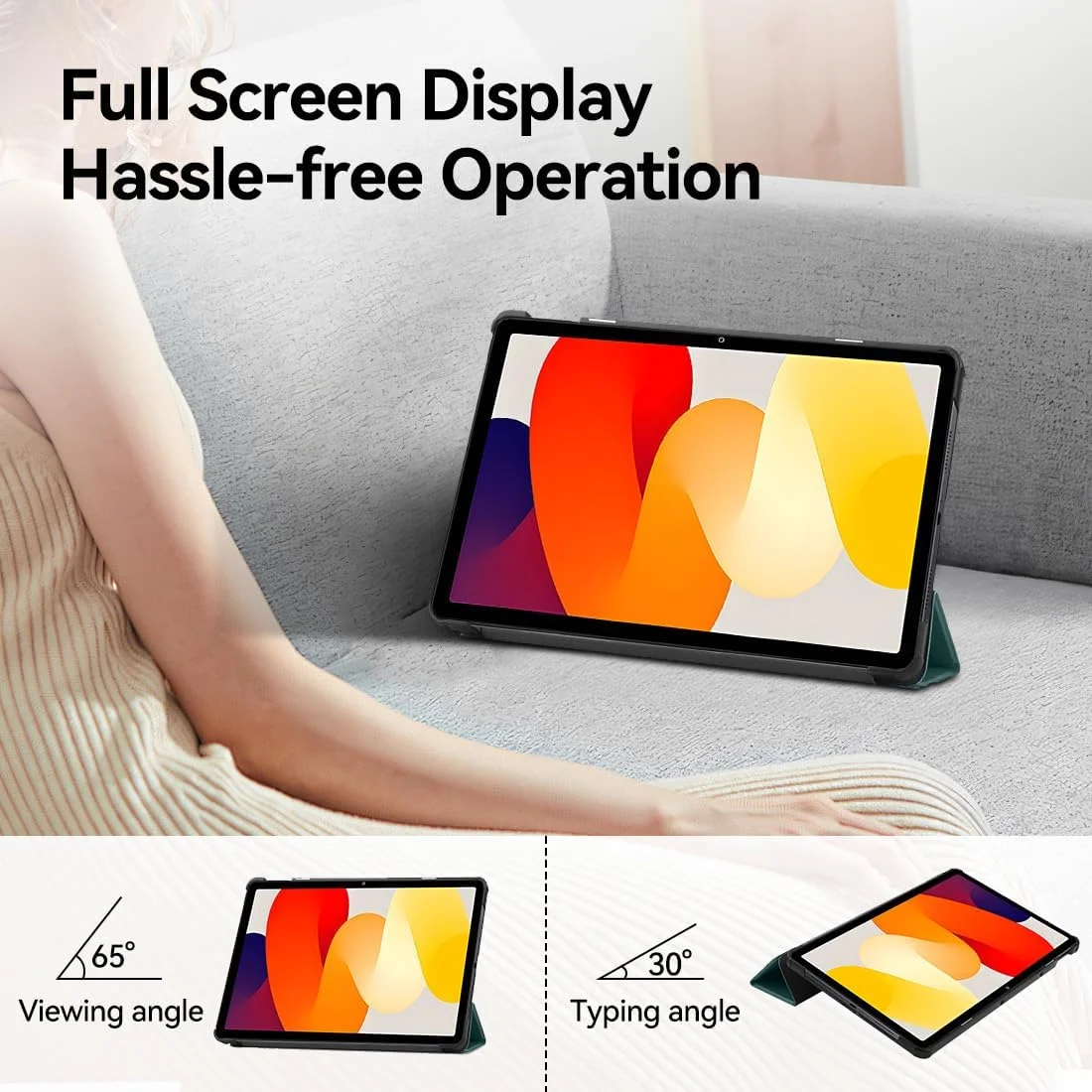 کیف محافظ T Tersely مناسب برای شیائومی Redmi Pad SE 11 اینچ (نسخه 2023)، باریک و محافظ با پوشش هوشمند سخت و پایه چند زاویه ای با طراحی سه تایی که کاملاً با Redmi Pad SE شما سازگار است (سبز) کیف محافظ T Tersely مناسب برای شیائومی Redmi Pad SE 11 اینچ (نسخه 2023)، باریک و محافظ با پوشش هوشمند سخت و پایه چند زاویه ای با طراحی سه تایی که کاملاً با Redmi Pad SE شما سازگار است (سبز)