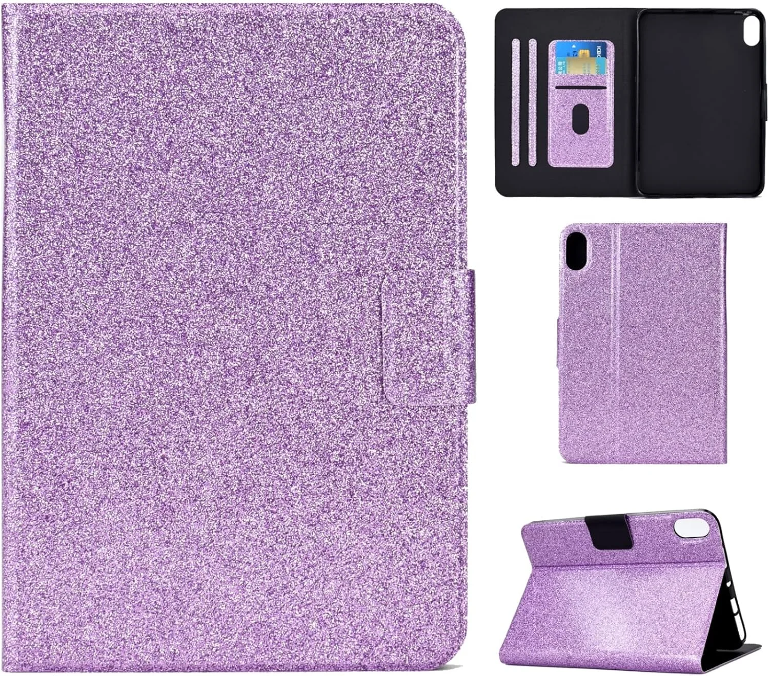 کاور گوشی شیهویی مناسب برای تبلت لنوو Legion Y700، چرم هوشمند با پودر اکلیلی ورنی (آبی)(زرد)(بنفش)(صورتی)(رزگلد) (رنگ: بنفش)