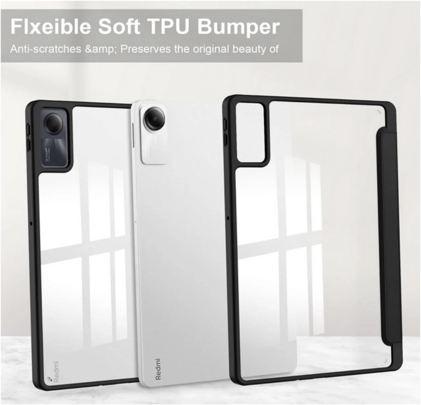 کیف ضد ضربه SKEIDO برای شیائومی Redmi Pad SE 11 اینچ با جای قلم، پشت اکریلیک شفاف و قاب TPU، سه لایه تاشو، باریک، سبک، محافظ هوشمند (مشکی) کیف ضد ضربه SKEIDO برای شیائومی Redmi Pad SE 11 اینچ با جای قلم، پشت اکریلیک شفاف و قاب TPU، سه لایه تاشو، باریک، سبک، محافظ هوشمند (مشکی)