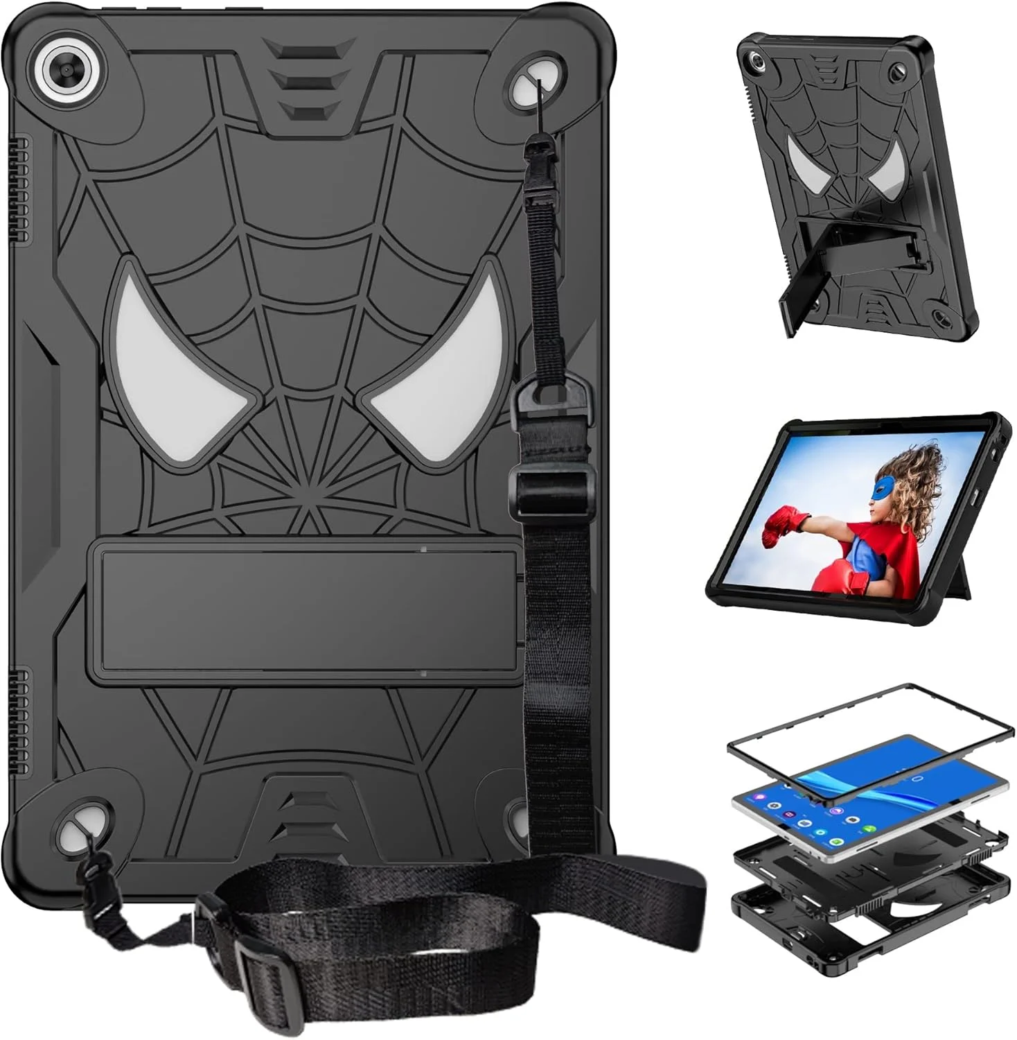 کیف تبلت کودکانه سازگار با Lenovo Tab M10 (نسل 3) TB-328FU /TB-328XU(2022) 10.1 اینچ، کاور محافظ ضد ضربه و مقاوم با هولدر داخلی + بند شانه ای کیف تبلت کودکانه سازگار با Lenovo Tab M10 (نسل 3) TB-328FU /TB-328XU(2022) 10.1 اینچ، کاور محافظ ضد ضربه و مقاوم با هولدر داخلی + بند شانه ای