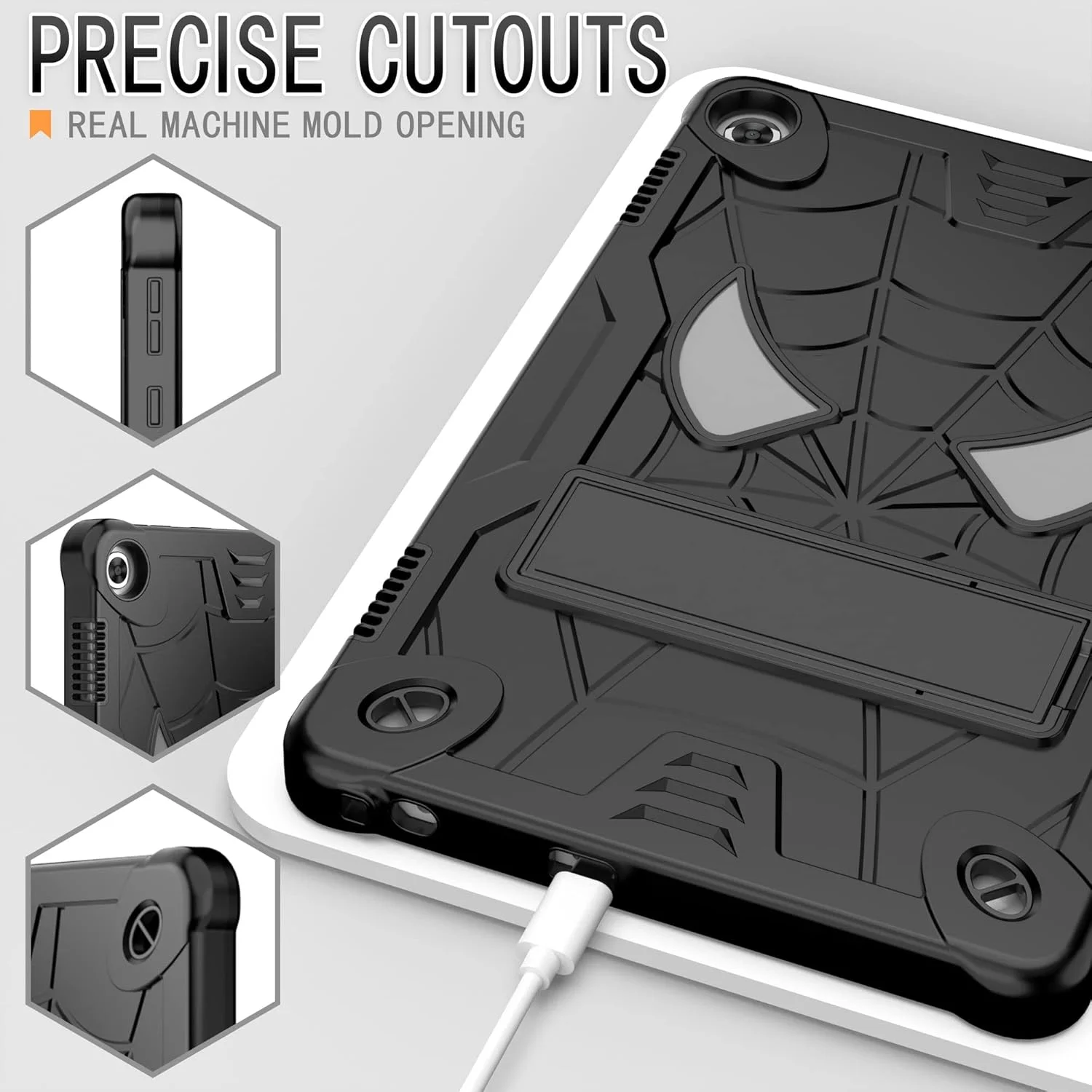 کیف تبلت کودکانه سازگار با Lenovo Tab M10 (نسل 3) TB-328FU /TB-328XU(2022) 10.1 اینچ، کاور محافظ ضد ضربه و مقاوم با هولدر داخلی + بند شانه ای