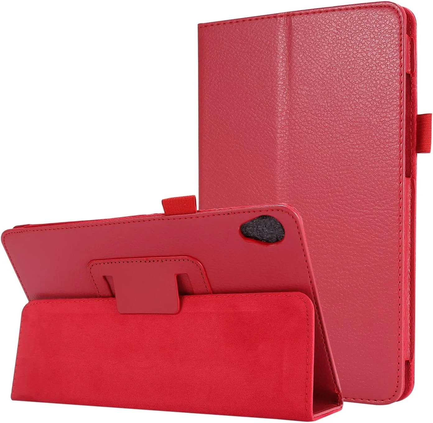 bigcgreen Tablet Protection Texture Leather Tablet Case Compatible with Lenovo Tab M8 8505F/8505X/8506F Slim Folding Stand Folio Protector Shockproof Back Cover with Holder tablet accessory(Red)