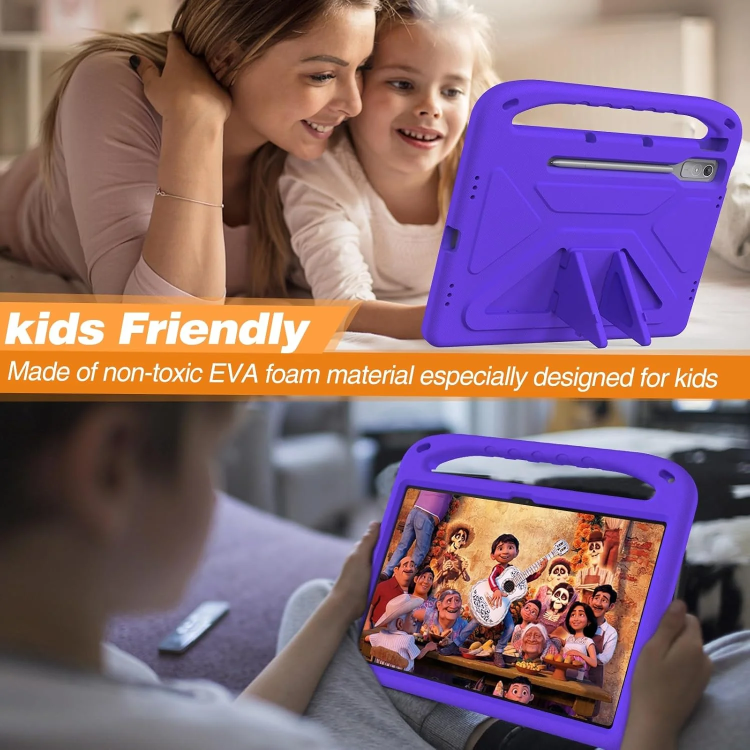 کیف تبلت سازگار با Lenovo Tab P12 (12.7") TB-370/TB-371، ضد ضربه، دارای دسته، EVA، نگهدارنده، کیف تبلت مقاوم برای کودکان، محافظ سبک وزن (بنفش) کیف تبلت سازگار با Lenovo Tab P12 (12.7") TB-370/TB-371، ضد ضربه، دارای دسته، EVA، نگهدارنده، کیف تبلت مقاوم برای کودکان، محافظ سبک وزن (بنفش)