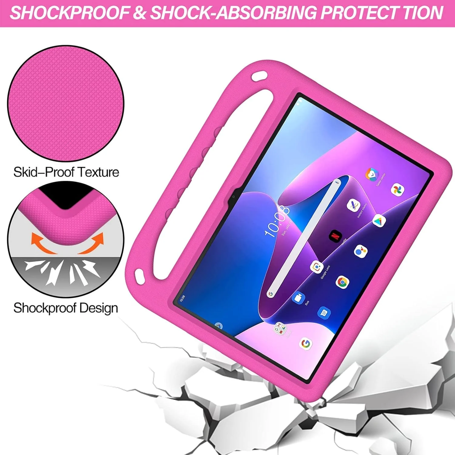 کیف تبلت سازگار با Lenovo Tab M10 نسل 3 10.1 اینچی TB328FU /TB328XU (2022)، جاذب ضربه، با دسته، EVA، نگهدارنده، کیف تبلت محکم برای کودکان، محافظ سبک وزن (رز قرمز) کیف تبلت سازگار با Lenovo Tab M10 نسل 3 10.1 اینچی TB328FU /TB328XU (2022)، جاذب ضربه، با دسته، EVA، نگهدارنده، کیف تبلت محکم برای کودکان، محافظ سبک وزن (رز قرمز)