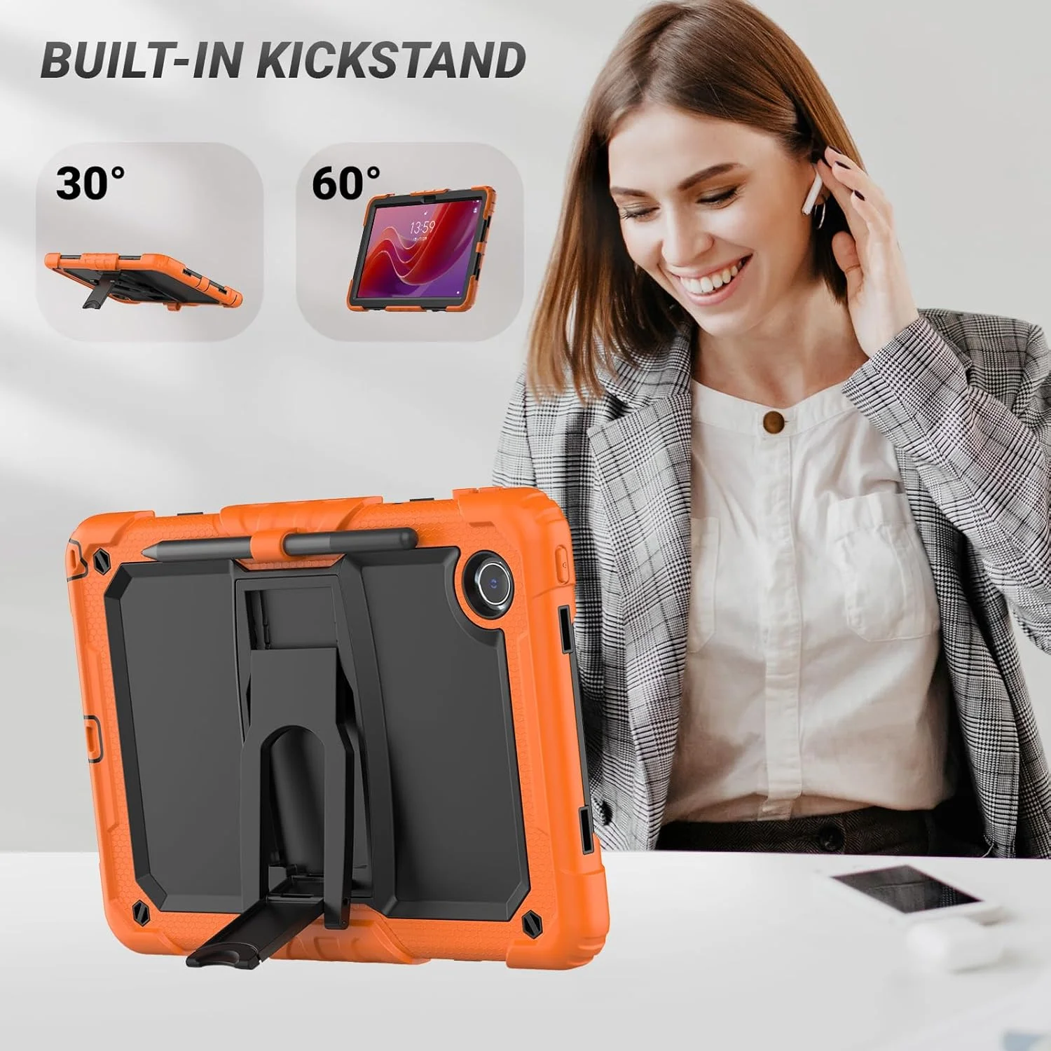 کاور محافظ تبلت لنوو تب M11 سایز 11 اینچ مدل 2024 (TB-330FU/TB-331FC) سیمک، ضد ضربه به همراه محافظ صفحه نمایش، استند قابل تنظیم و بند شانه، نارنجی کاور محافظ تبلت لنوو تب M11 سایز 11 اینچ مدل 2024 (TB-330FU/TB-331FC) سیمک، ضد ضربه به همراه محافظ صفحه نمایش، استند قابل تنظیم و بند شانه، نارنجی