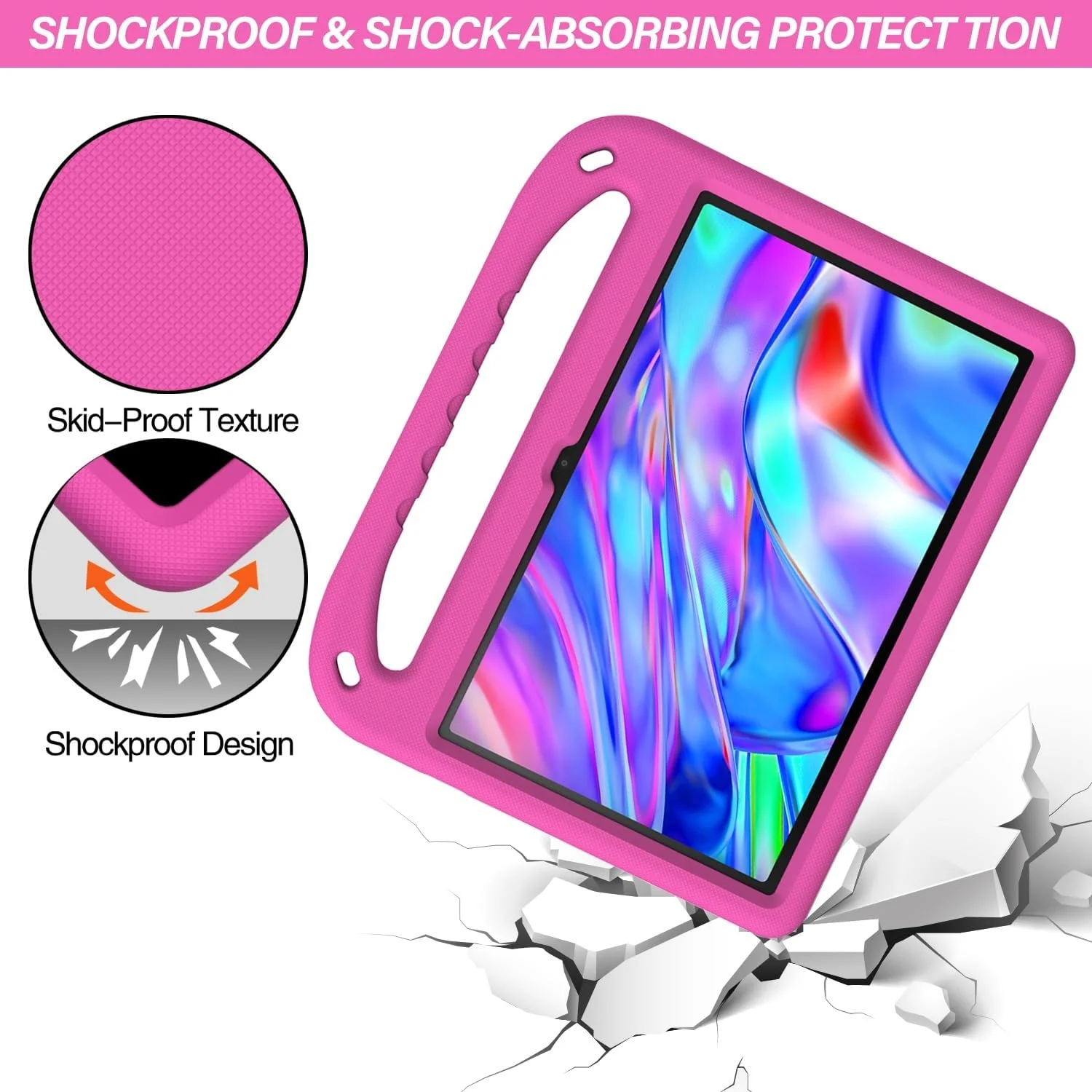 کیف تبلت سازگار با تبلت Lenovo Tab M10 Plus نسل 3، 10.6 اینچ 2022، ضد ضربه، با دسته، EVA، دارای هولدر، کیف تبلت محکم برای کودکان، محافظ سبک وزن (قرمز گل رز) کیف تبلت سازگار با تبلت Lenovo Tab M10 Plus نسل 3، 10.6 اینچ 2022، ضد ضربه، با دسته، EVA، دارای هولدر، کیف تبلت محکم برای کودکان، محافظ سبک وزن (قرمز گل رز)