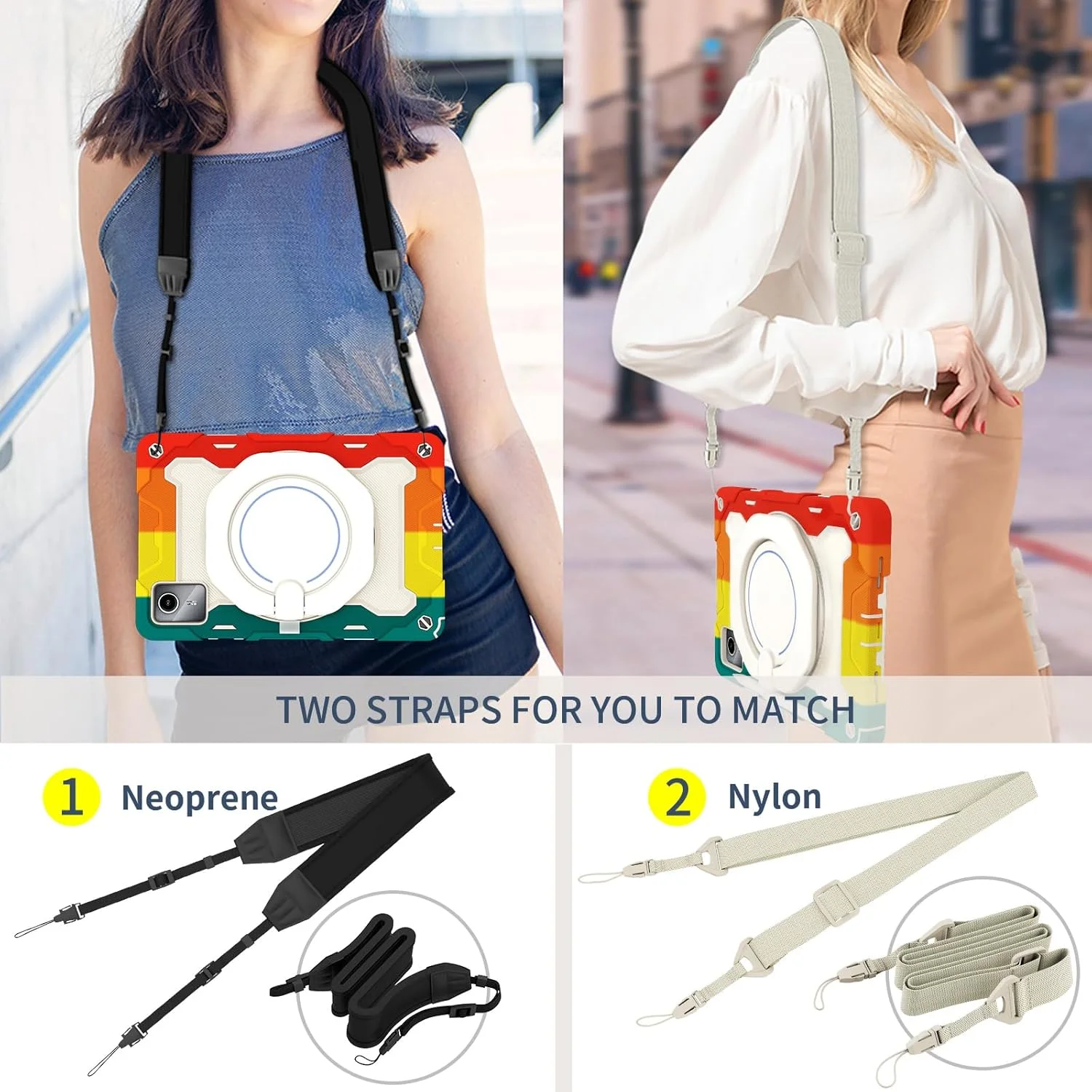 کیف سیلیکونی تبلت nincyee برای Lenovo Tab M11 11 اینچ 2024، کیف ضد ضربه با نگهدارنده قلم، بند شانه، حلقه بزرگ چرخان آویز پایه برای کودکان کیف سیلیکونی تبلت nincyee برای Lenovo Tab M11 11 اینچ 2024، کیف ضد ضربه با نگهدارنده قلم، بند شانه، حلقه بزرگ چرخان آویز پایه برای کودکان