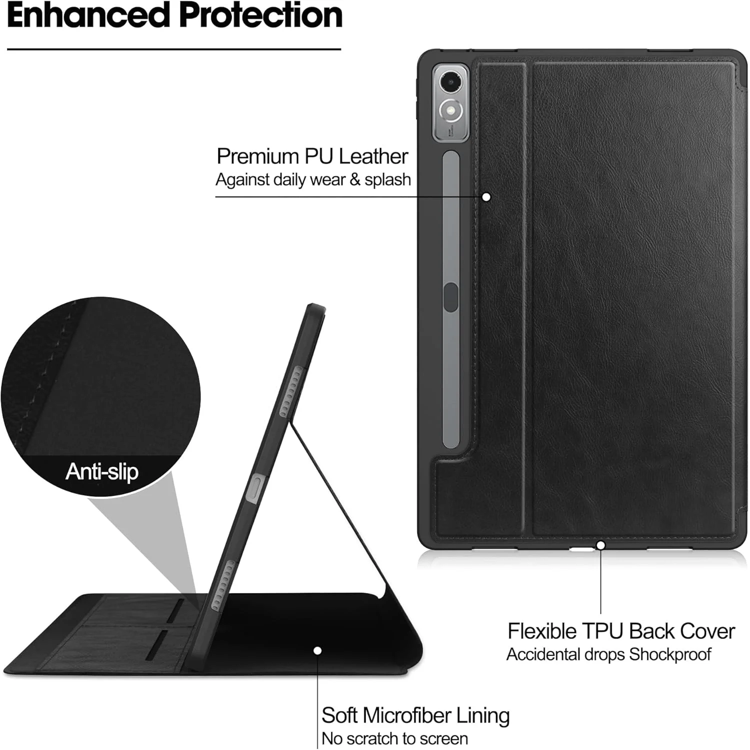 کیف چرمی تبلت مدل Travel Premium سازگار با تبلت لنوو تب P12 / تب پد پرو 12.7 اینچی، دارای عملکرد خواب/بیدار، جای قلم S Pen، کیف محافظ طرح کتابی کیف چرمی تبلت مدل Travel Premium سازگار با تبلت لنوو تب P12 / تب پد پرو 12.7 اینچی، دارای عملکرد خواب/بیدار، جای قلم S Pen، کیف محافظ طرح کتابی