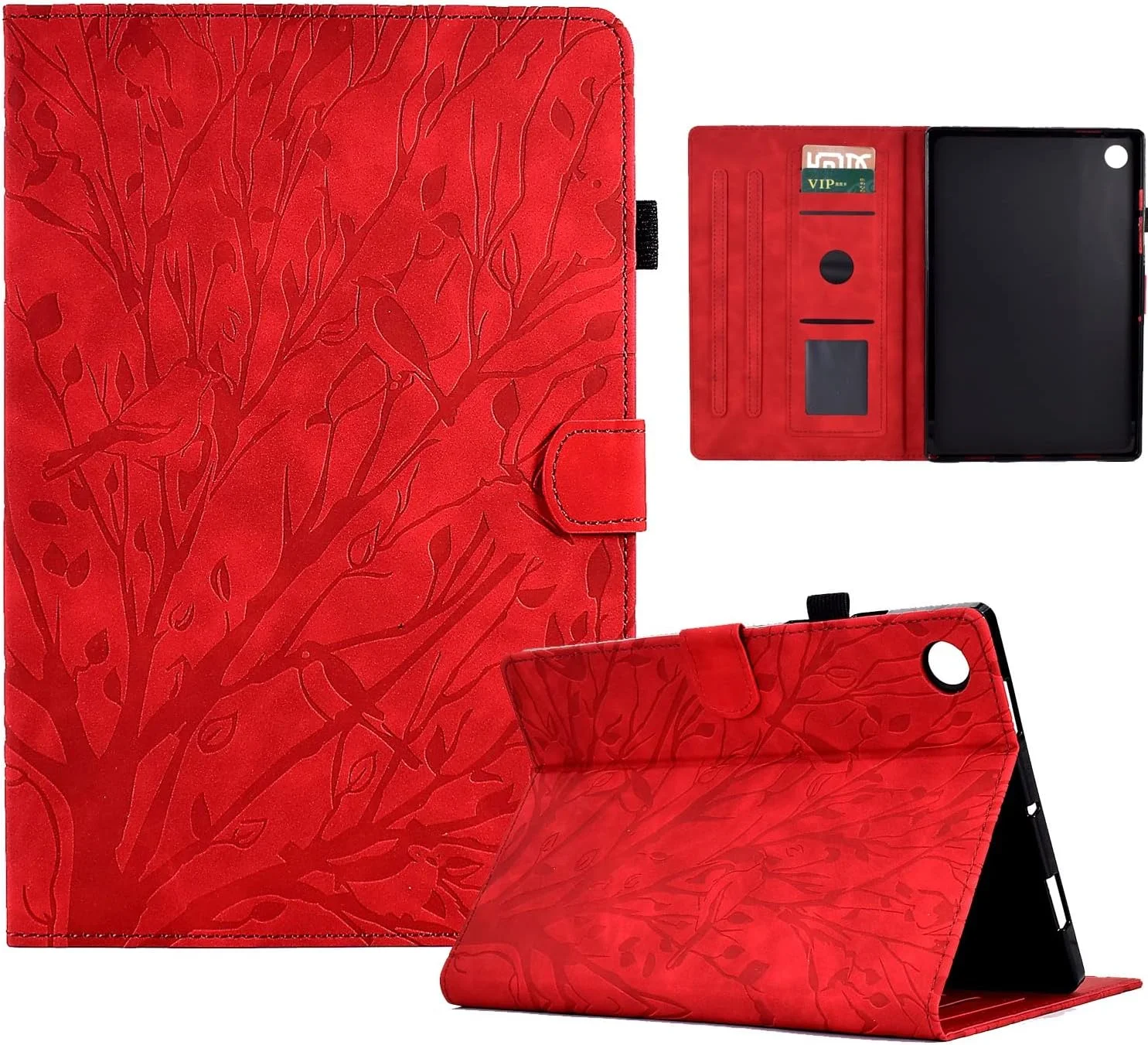 کیف محافظ تبلت طرح کلاسیک سازگار با تبلت لنوو تب M10 (نسل 3) / کاور تبلت تب M10 نسل 3، چرم مصنوعی PU درجه یک، قابلیت تنظیم چند زاویه دید با 2 جای کارت اعتباری / دسترسی به عملکرد خواب و بیدار شدن خودکار تبلت