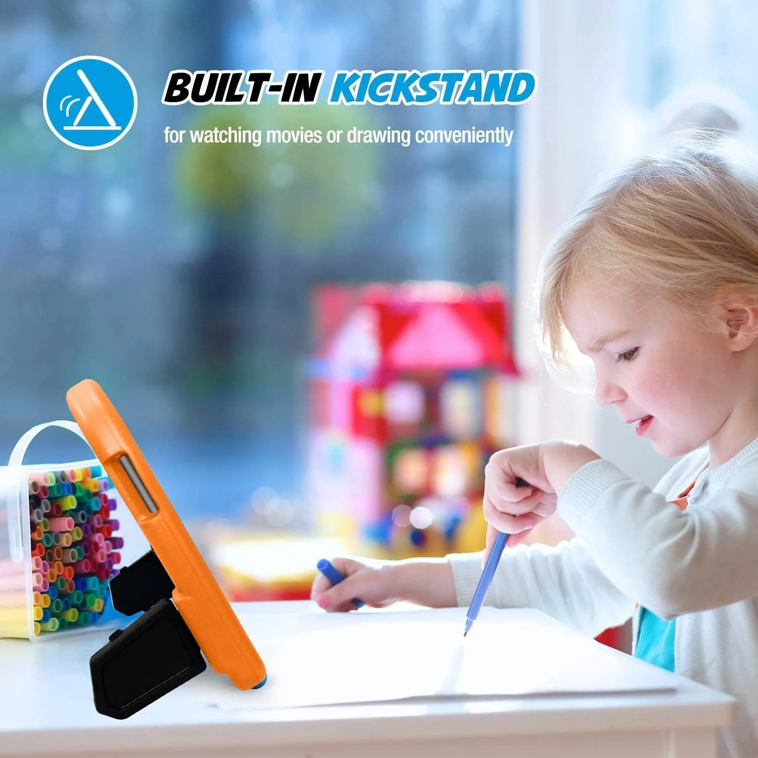 محافظ تبلت سازگار با تبلت لنوو تب M10 HD Plus (نسل دوم) 10.3 2020 (X606F)، قاب سیلیکونی سازگار با کودکان، ضد ضربه، سبک وزن، دارای پایه محافظ تبلت سازگار با تبلت لنوو تب M10 HD Plus (نسل دوم) 10.3 2020 (X606F)، قاب سیلیکونی سازگار با کودکان، ضد ضربه، سبک وزن، دارای پایه