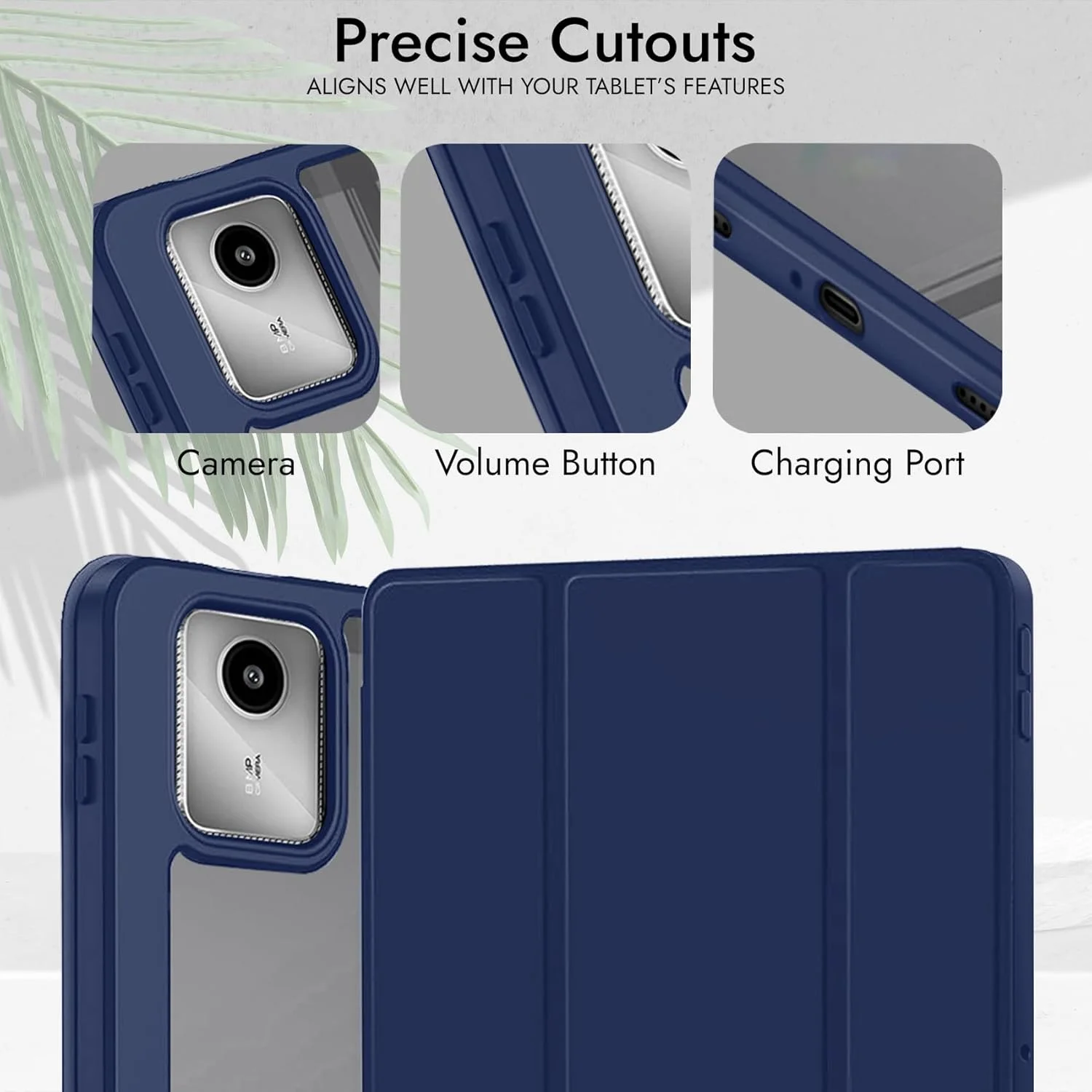 کاور مقاوم Robustrion برای تبلت Lenovo Tab M11، کاور تاشو هیبریدی برای تبلت 11 اینچی Lenovo Tab M11 به همراه جای قلم [پشتیبانی از حالت خواب و بیداری خودکار] - سرمه ای