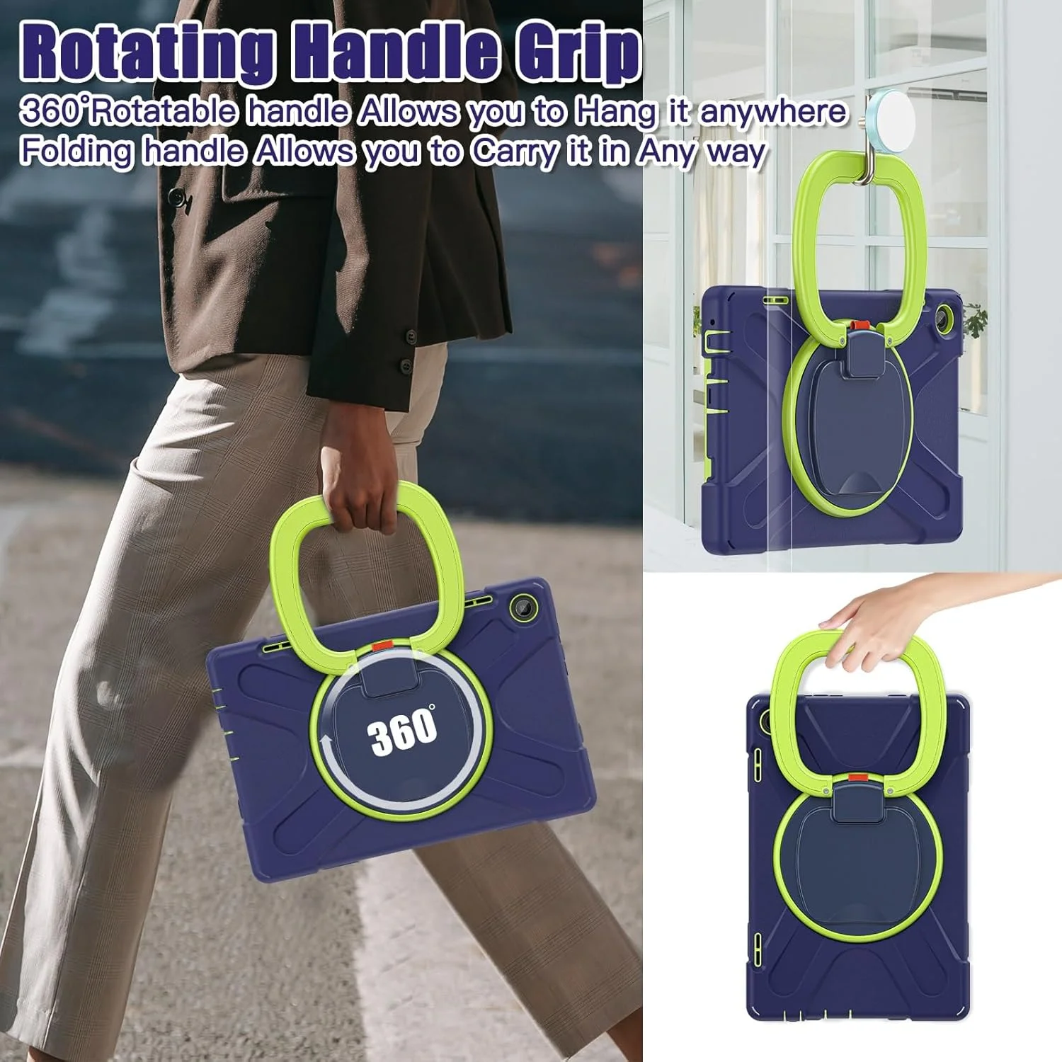 کاور تبلت سازگار با تبلت لنوو تب M10 HD 2022 نسل سوم 10.1 اینچی TB-328FU/TB-328XU، کاور ضد ضربه TPU سنگین مناسب کودکان، دارای پایه چرخشی 360 درجه چند منظوره + بند شانه ای، کاور مقاوم تبلت کاور تبلت سازگار با تبلت لنوو تب M10 HD 2022 نسل سوم 10.1 اینچی TB-328FU/TB-328XU، کاور ضد ضربه TPU سنگین مناسب کودکان، دارای پایه چرخشی 360 درجه چند منظوره + بند شانه ای، کاور مقاوم تبلت