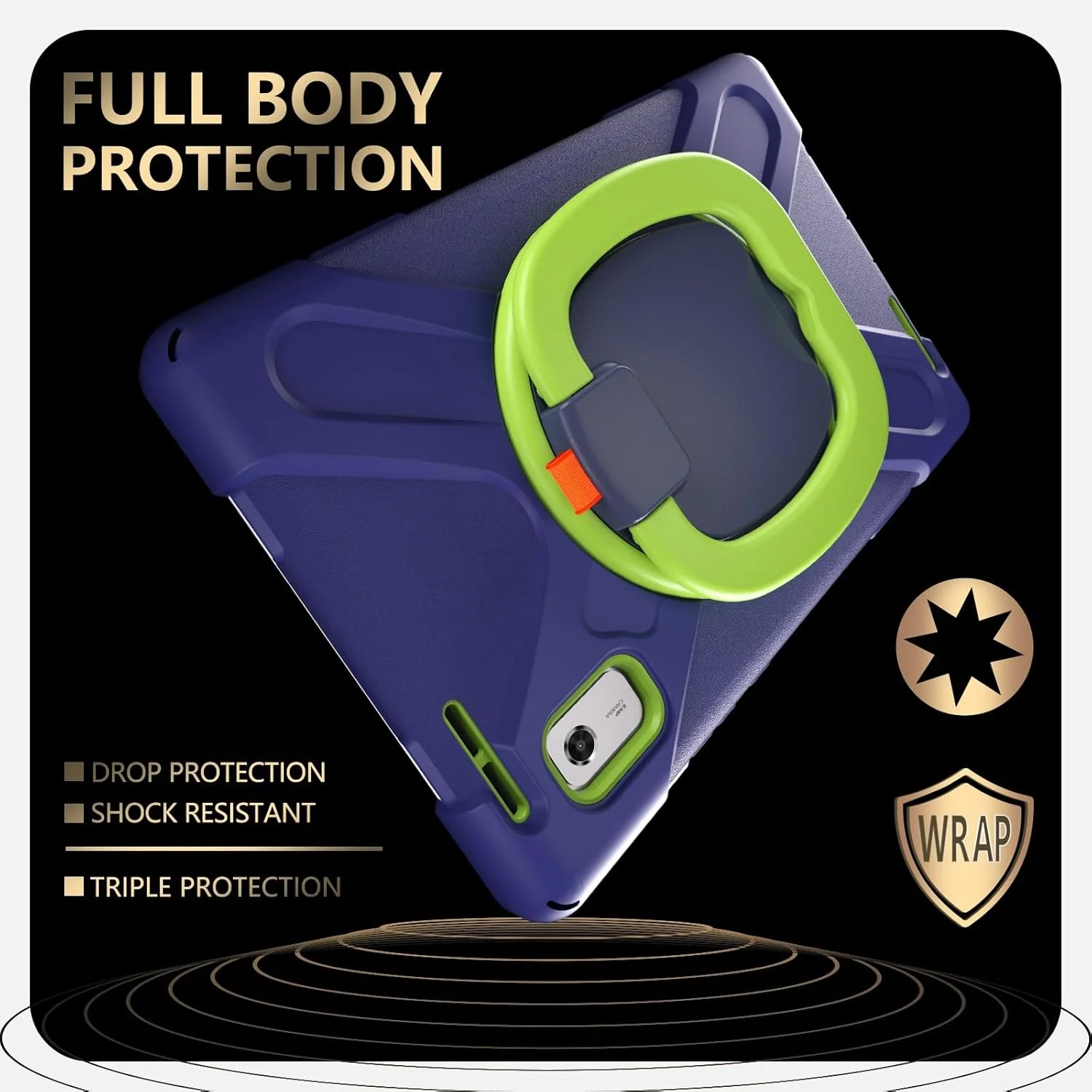 Tablet Cover Case Compatible with Lenovo Tab M9 9.0 inch TB-310FU,2023 Released, Shockproof Sturdy Cover with 360 Rotating Kickstand,Hand/Shoulder Strap Tablet Heavy Duty Case Tablet Home(Navy Yellow Tablet Cover Case Compatible with Lenovo Tab M9 9.0 inch TB-310FU,2023 Released, Shockproof Sturdy Cover with 360 Rotating Kickstand,Hand/Shoulder Strap Tablet Heavy Duty Case Tablet Home(Navy Yellow