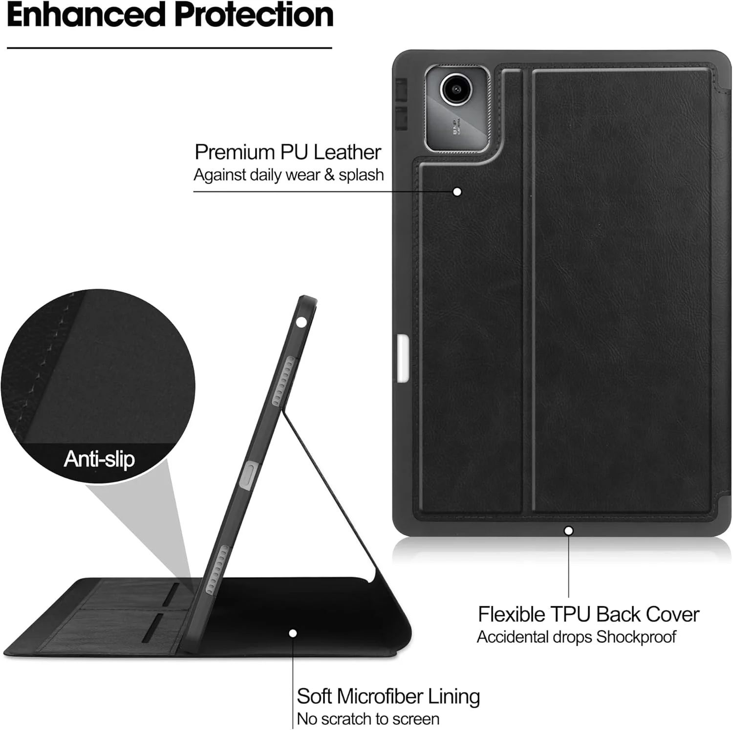 کاور تبلت، کاور چرمی تاشو با کیفیت عالی، سازگار با تبلت لنوو تب M11 با سایز 11 اینچ مدل TB-330FU/TB-331FC، دارای عملکرد خواب/بیدار، محافظ کتابی - کاور چرمی مناسب کار کاور تبلت، کاور چرمی تاشو با کیفیت عالی، سازگار با تبلت لنوو تب M11 با سایز 11 اینچ مدل TB-330FU/TB-331FC، دارای عملکرد خواب/بیدار، محافظ کتابی - کاور چرمی مناسب کار