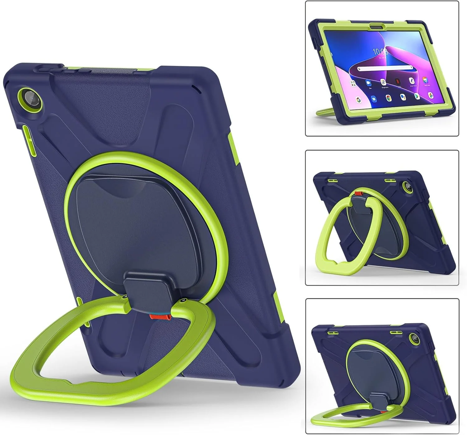 کاور تبلت سازگار با لنوو تب M10 HD 2022 نسل سوم 10.1 اینچ TB-328FU/TB-328XU، کاور ضد ضربه TPU سنگین مناسب کودکان، دارای پایه چرخشی 360 درجه چند منظوره + بند شانه ای، کاور مقاوم تبلت کاور تبلت سازگار با لنوو تب M10 HD 2022 نسل سوم 10.1 اینچ TB-328FU/TB-328XU، کاور ضد ضربه TPU سنگین مناسب کودکان، دارای پایه چرخشی 360 درجه چند منظوره + بند شانه ای، کاور مقاوم تبلت