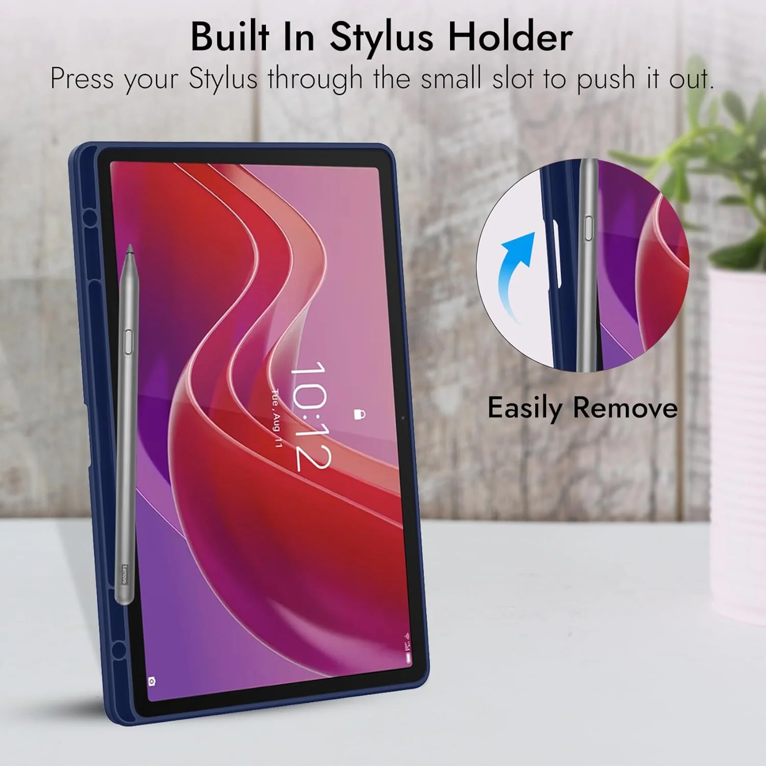 Robustrion Cover for Lenovo Tab M11 Cover Case, Hybrid Flip Cover for Lenovo Tab M11 Tablet 11 inch with Pencil Holder [ Auto Sleep Wake Support] - Navy