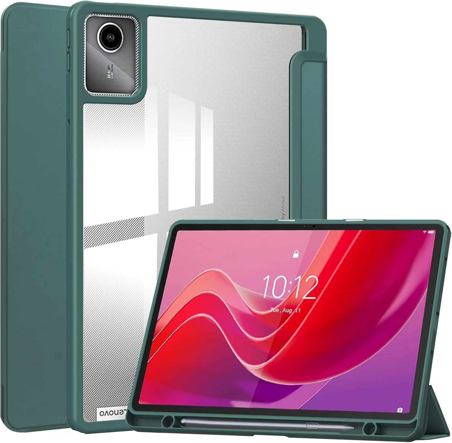 کیف تبلت سازگار با Lenovo Tab M11 11 اینچ TB-330FU/TB-331FC/Xiaoxin Pad 2024(TB331FC)با پشت شفاف و قاب TPU ضد ضربه، حالت خواب/بیدار خودکار، دارای جای قلم کیف تبلت سازگار با Lenovo Tab M11 11 اینچ TB-330FU/TB-331FC/Xiaoxin Pad 2024(TB331FC)با پشت شفاف و قاب TPU ضد ضربه، حالت خواب/بیدار خودکار، دارای جای قلم