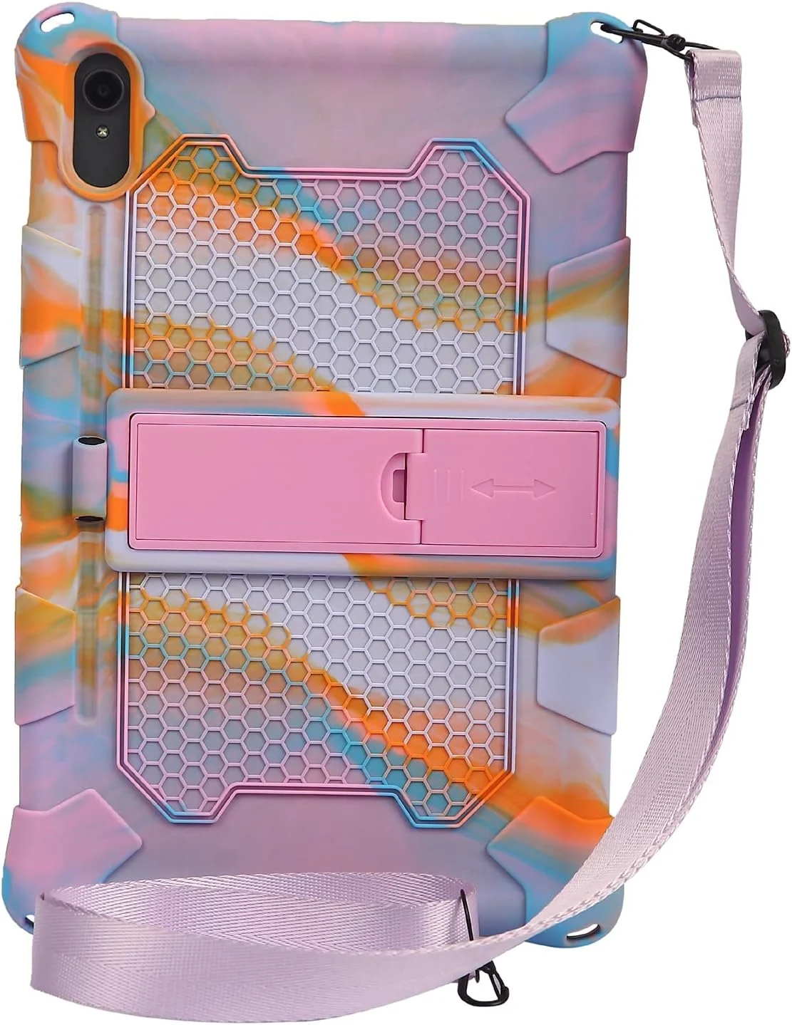 کیف محافظ تبلت بیگ سی گرین سازگار با لنوو پد 11 J606F، کاور محافظ نرم و سبک سیلیکونی ضد ضربه با پایه و بند شانه، لوازم جانبی تبلت (صورتی گلبهی) کیف محافظ تبلت بیگ سی گرین سازگار با لنوو پد 11 J606F، کاور محافظ نرم و سبک سیلیکونی ضد ضربه با پایه و بند شانه، لوازم جانبی تبلت (صورتی گلبهی)