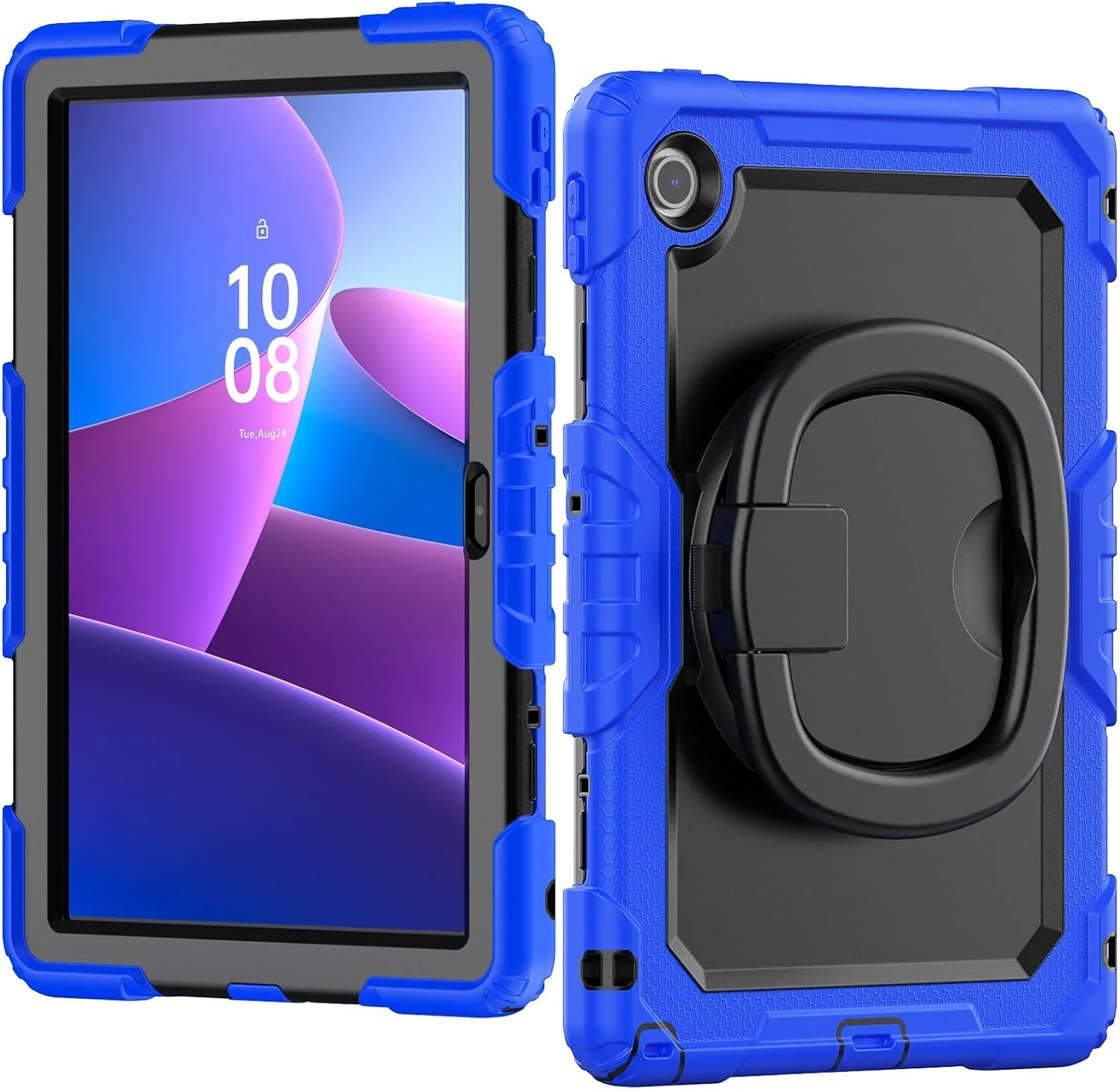 کیف محافظ تبلت سازگار با تبلت لنوو تب 10.1 (TB-311XU) / K10C TB311FU 2025 به همراه محافظ صفحه نمایش، کیف محافظ مقاوم با دسته چرخان سیلیکونی