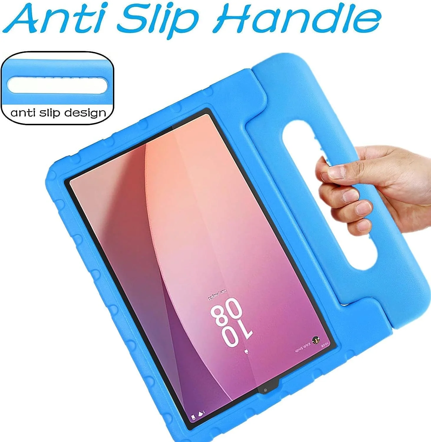 کاور تبلت Gruattreay سازگار با تبلت Lenovo Tab M9 سایز 9.0 اینچ (TB-310FU، عرضه شده در سال 2023)، کاور کودکانه برای تبلت Tab M9، کاور استند دسته دار تبدیل شونده EVA مقاوم در برابر ضربه (آبی) کاور تبلت Gruattreay سازگار با تبلت Lenovo Tab M9 سایز 9.0 اینچ (TB-310FU، عرضه شده در سال 2023)، کاور کودکانه برای تبلت Tab M9، کاور استند دسته دار تبدیل شونده EVA مقاوم در برابر ضربه (آبی)