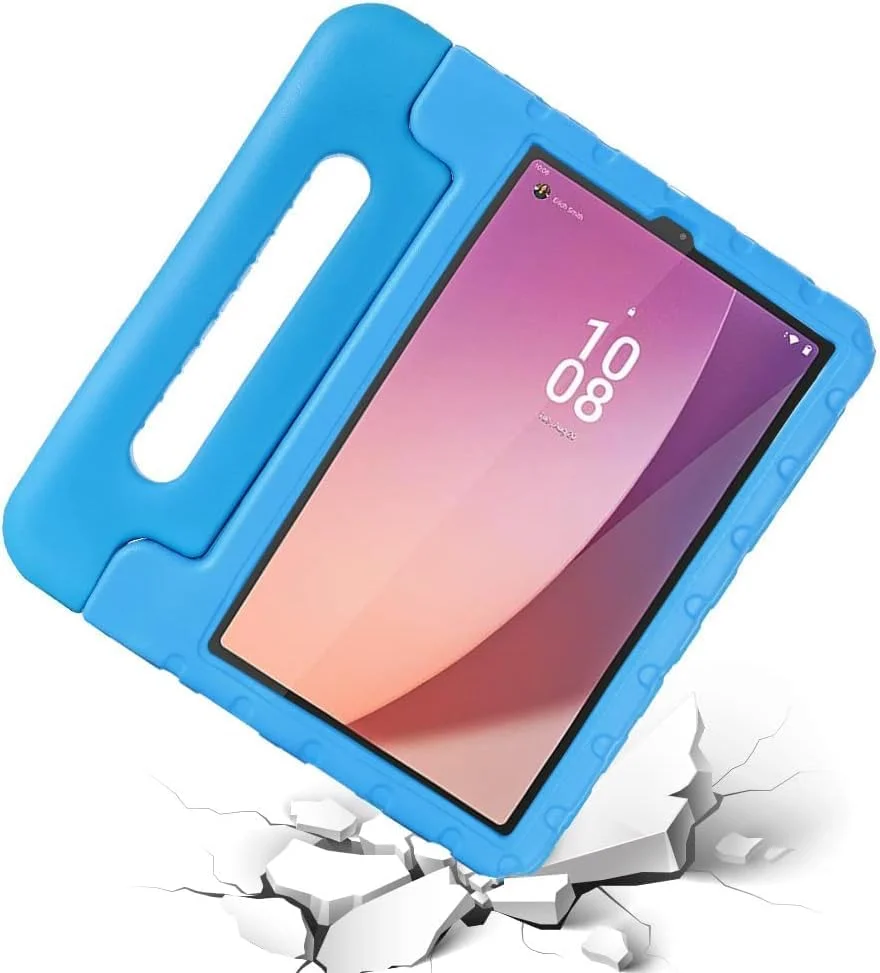کاور تبلت Gruattreay سازگار با تبلت Lenovo Tab M9 سایز 9.0 اینچ (TB-310FU، عرضه شده در سال 2023)، کاور کودکانه برای تبلت Tab M9، کاور استند دسته دار تبدیل شونده EVA مقاوم در برابر ضربه (آبی) کاور تبلت Gruattreay سازگار با تبلت Lenovo Tab M9 سایز 9.0 اینچ (TB-310FU، عرضه شده در سال 2023)، کاور کودکانه برای تبلت Tab M9، کاور استند دسته دار تبدیل شونده EVA مقاوم در برابر ضربه (آبی)