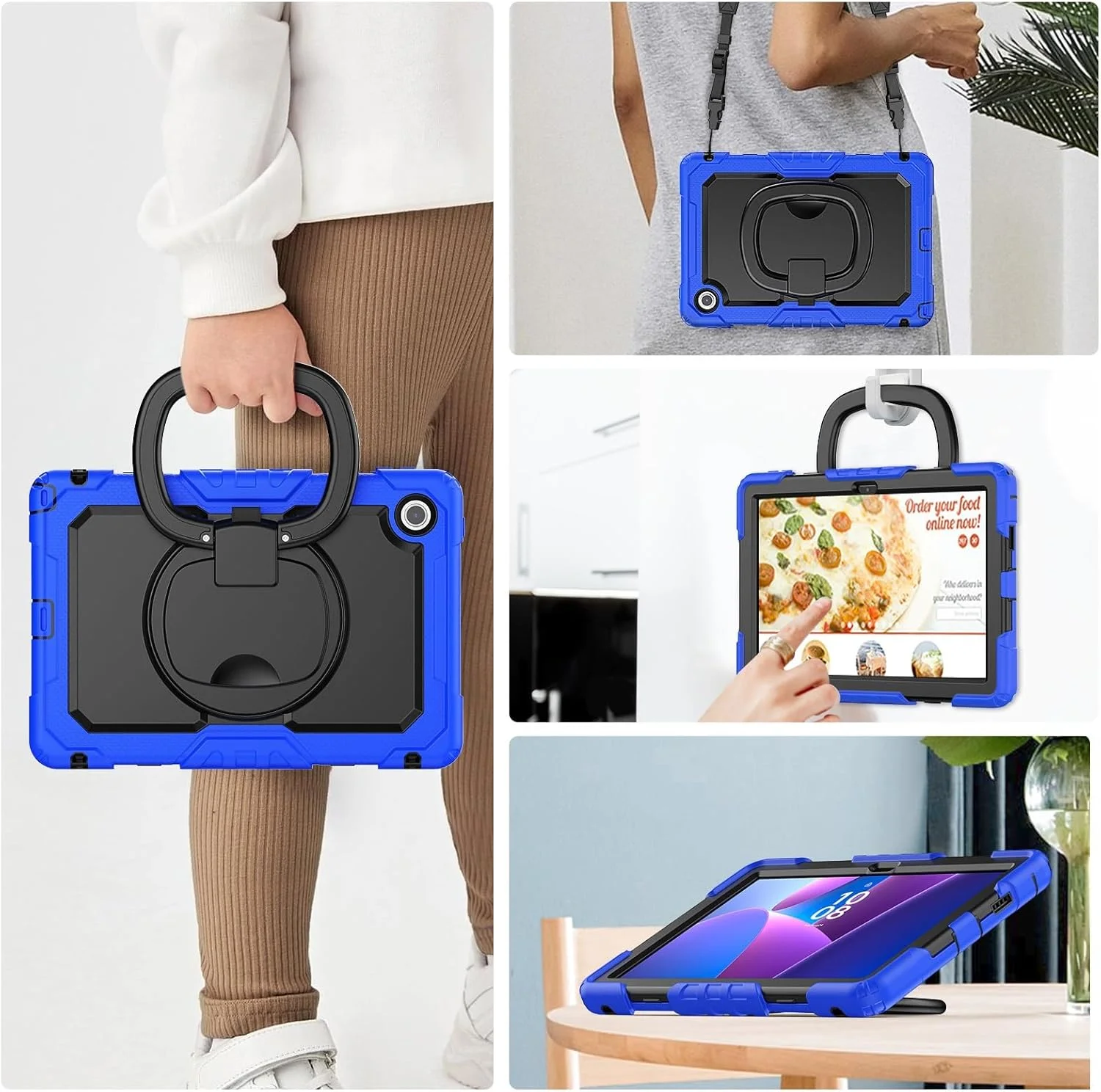 کیف محافظ تبلت سازگار با تبلت لنوو تب 10.1 (TB-311XU) / K10C TB311FU 2025 به همراه محافظ صفحه نمایش، کیف محافظ مقاوم با دسته چرخان سیلیکونی کیف محافظ تبلت سازگار با تبلت لنوو تب 10.1 (TB-311XU) / K10C TB311FU 2025 به همراه محافظ صفحه نمایش، کیف محافظ مقاوم با دسته چرخان سیلیکونی