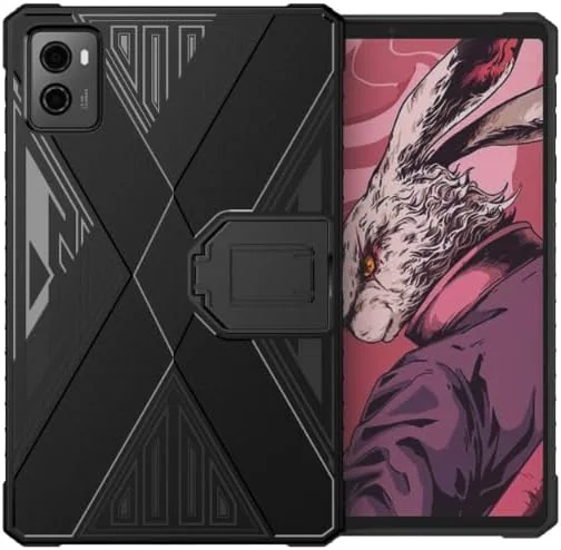 کاور محافظ تبلت لنوو Legion Y700 نسل دوم 2023 (8.8 اینچ) مدل Gruattreay، جنس TPU ضد ضربه، حمل آسان، بادوام و دارای پایه PC (مشکی)