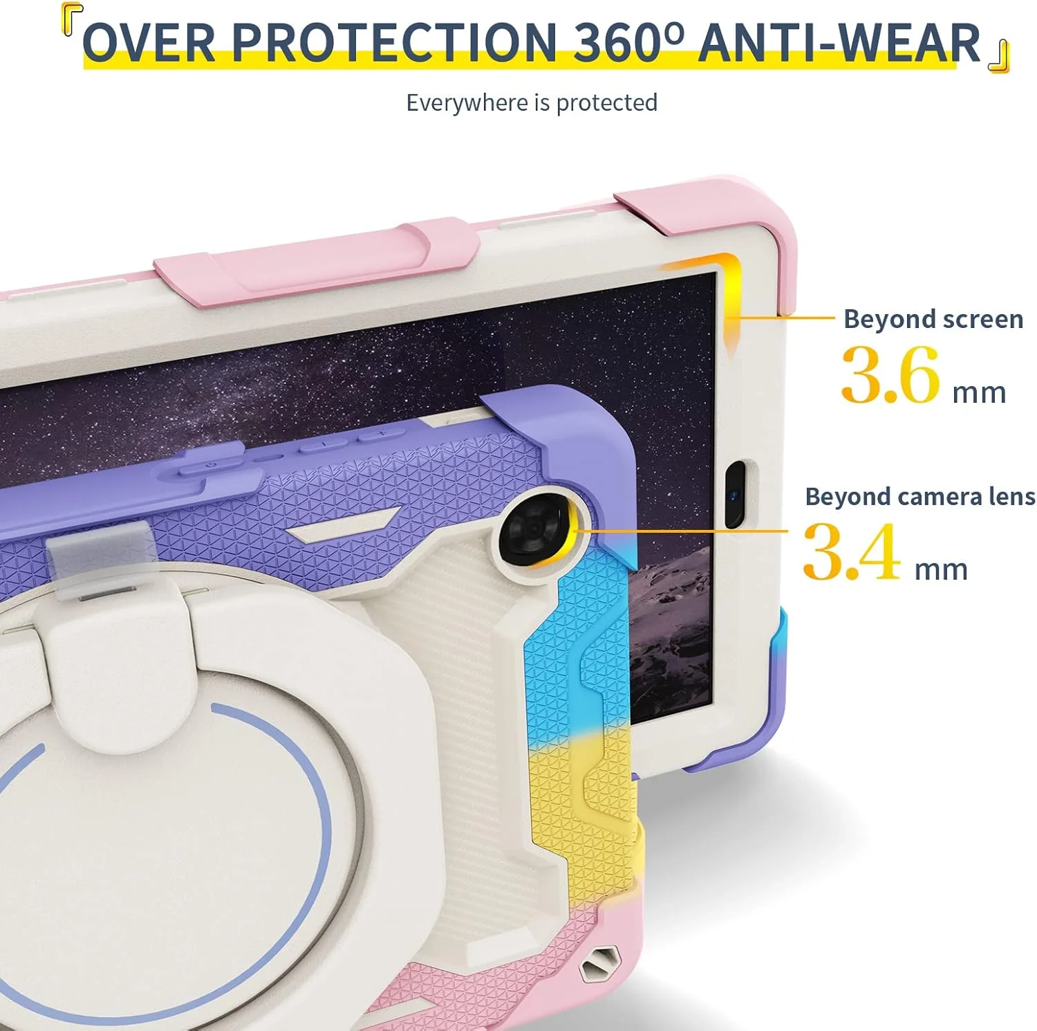 کیف سیلیکونی تبلت nincyee برای تبلت لنوو تب M8/M8 نسل 3 سایز 8 اینچ، کیف ضد ضربه با نگهدارنده مداد، بند شانه، حلقه بزرگ چرخان پایه نگهدارنده برای کودکان کیف سیلیکونی تبلت nincyee برای تبلت لنوو تب M8/M8 نسل 3 سایز 8 اینچ، کیف ضد ضربه با نگهدارنده مداد، بند شانه، حلقه بزرگ چرخان پایه نگهدارنده برای کودکان