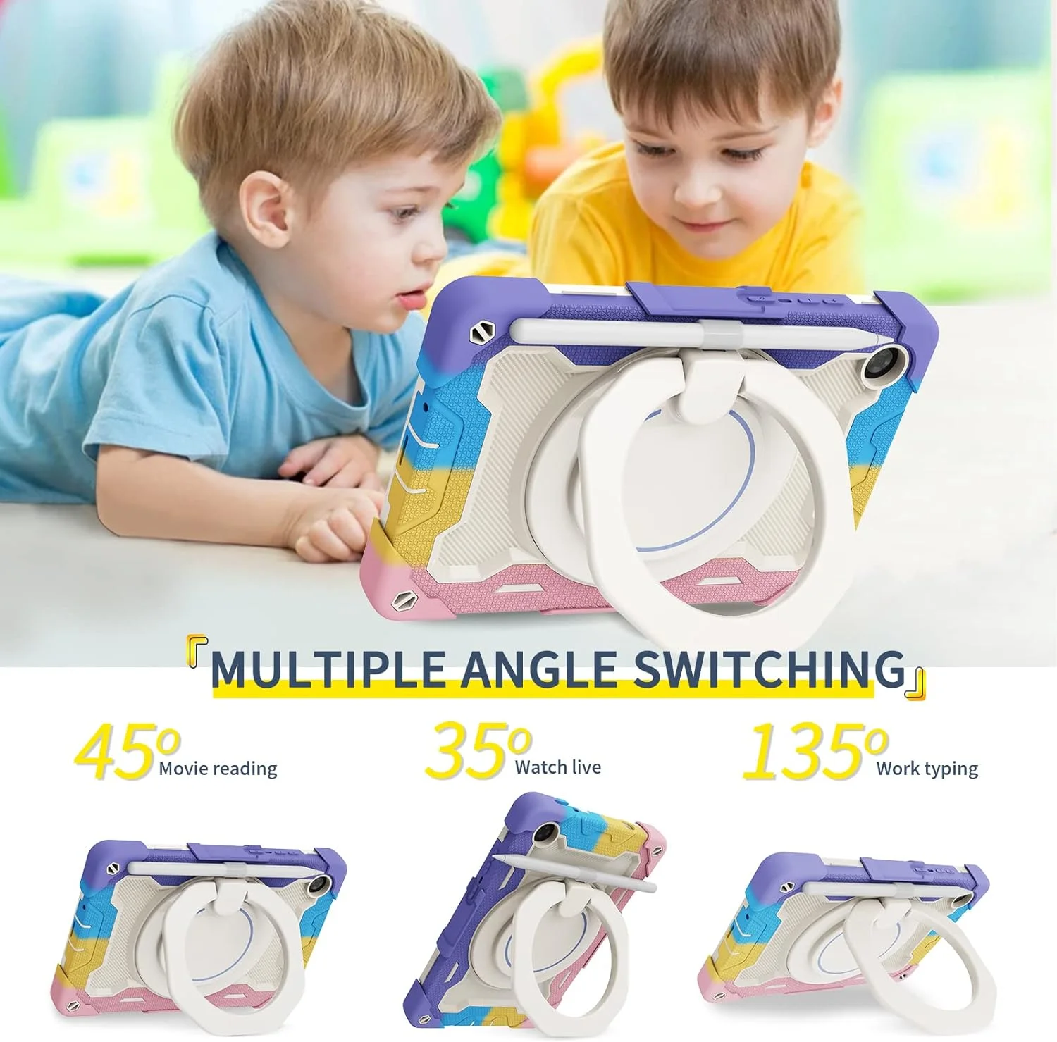 کیف سیلیکونی تبلت nincyee برای تبلت لنوو تب M8/M8 نسل 3 سایز 8 اینچ، کیف ضد ضربه با نگهدارنده مداد، بند شانه، حلقه بزرگ چرخان پایه نگهدارنده برای کودکان کیف سیلیکونی تبلت nincyee برای تبلت لنوو تب M8/M8 نسل 3 سایز 8 اینچ، کیف ضد ضربه با نگهدارنده مداد، بند شانه، حلقه بزرگ چرخان پایه نگهدارنده برای کودکان