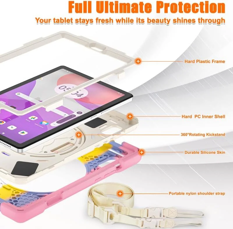 کاور نیکا کیو مناسب برای تبلت لنوو تب M9 سایز 9 اینچ 2023 مدل TB-310FU، مقاوم، به همراه محافظ صفحه نمایش، دارای استند چرخشی 360 درجه، بند دستی، بند شانه ای، کاور سه لایه ضد ضربه، صورتی کاور نیکا کیو مناسب برای تبلت لنوو تب M9 سایز 9 اینچ 2023 مدل TB-310FU، مقاوم، به همراه محافظ صفحه نمایش، دارای استند چرخشی 360 درجه، بند دستی، بند شانه ای، کاور سه لایه ضد ضربه، صورتی