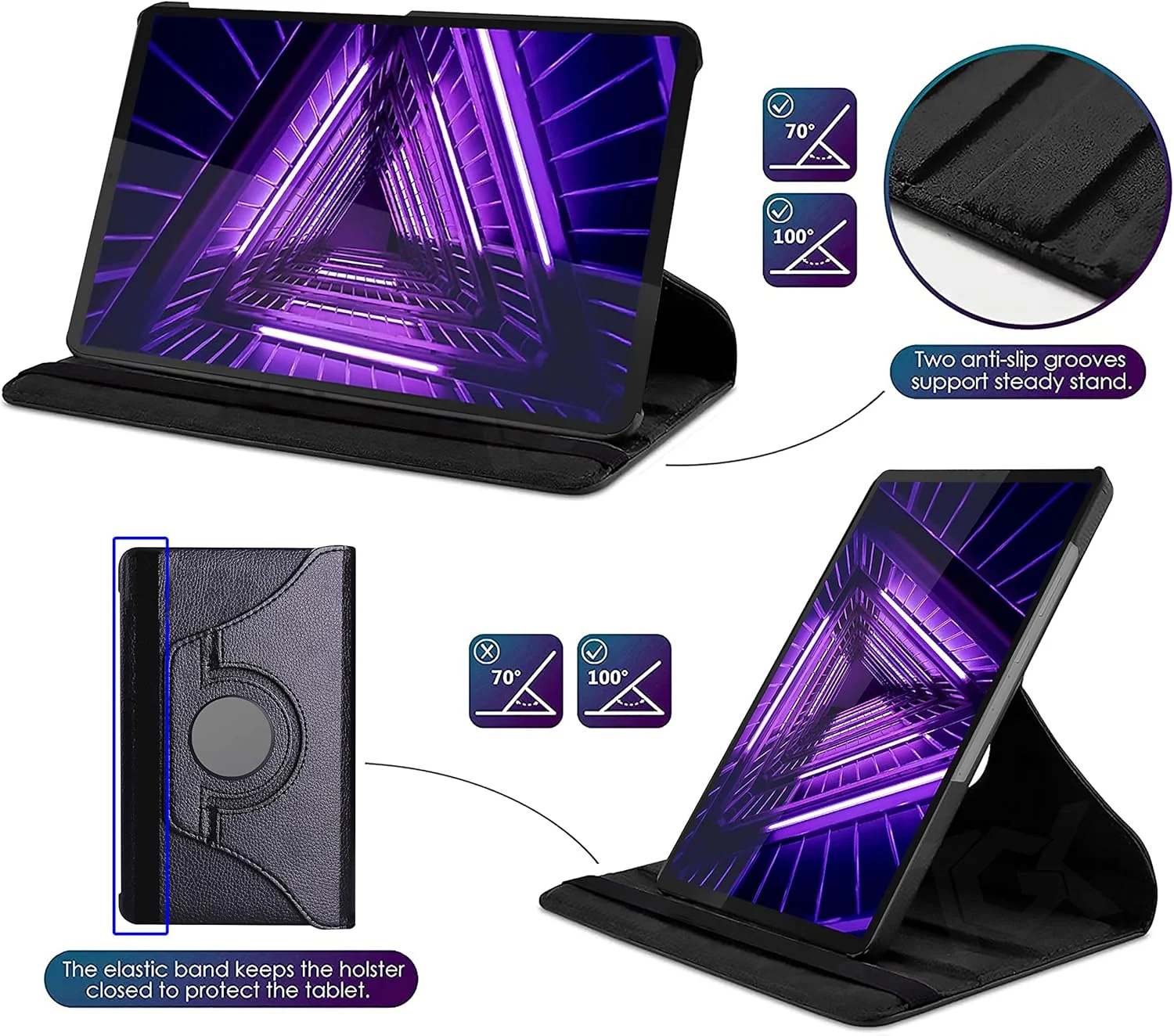 کیف چرمی چرخشی 360 درجه TGK مناسب برای تبلت لنوو تب M10 FHD Plus 10.3 اینچی مدل X606V / TB-X606F / TB-X606X (مشکی) کیف چرمی چرخشی 360 درجه TGK مناسب برای تبلت لنوو تب M10 FHD Plus 10.3 اینچی مدل X606V / TB-X606F / TB-X606X (مشکی)