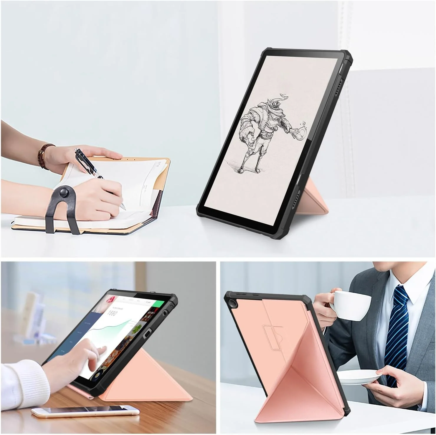 محافظ تبلت سازگار با تبلت لنوو M10 (نسل 3) 10.1 اینچی TB-328F، قاب باریک با پایه، کاور محافظ هوشمند با پشت سخت PC، کاور چند زاویه ای با قابلیت خواب/بیدار شدن خودکار محافظ تبلت سازگار با تبلت لنوو M10 (نسل 3) 10.1 اینچی TB-328F، قاب باریک با پایه، کاور محافظ هوشمند با پشت سخت PC، کاور چند زاویه ای با قابلیت خواب/بیدار شدن خودکار