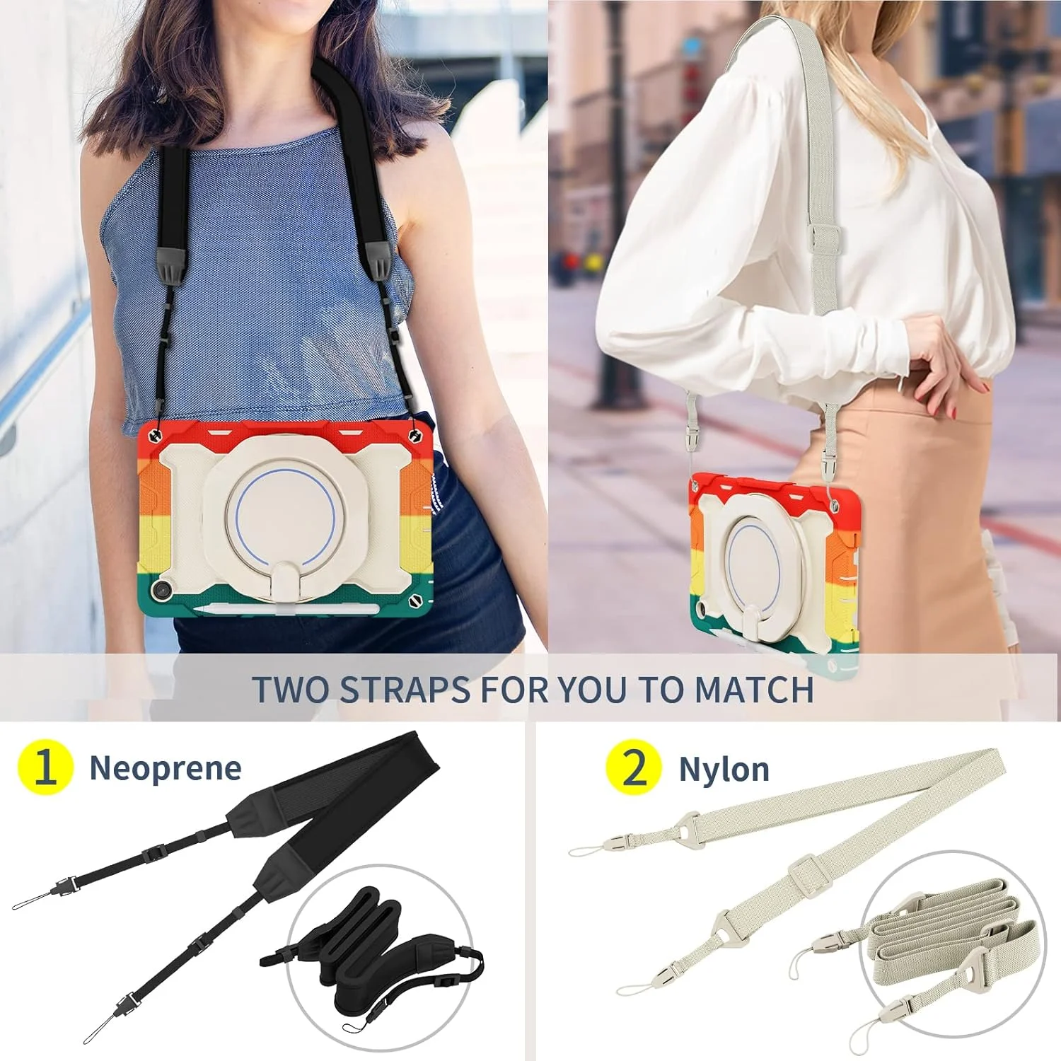 کاور سیلیکونی تبلت Nincyee برای Lenovo Tab M10 Plus نسل 3، کاور ضد ضربه با نگهدارنده قلم، بند شانه، حلقه بزرگ چرخان و پایه آویز برای کودکان کاور سیلیکونی تبلت Nincyee برای Lenovo Tab M10 Plus نسل 3، کاور ضد ضربه با نگهدارنده قلم، بند شانه، حلقه بزرگ چرخان و پایه آویز برای کودکان