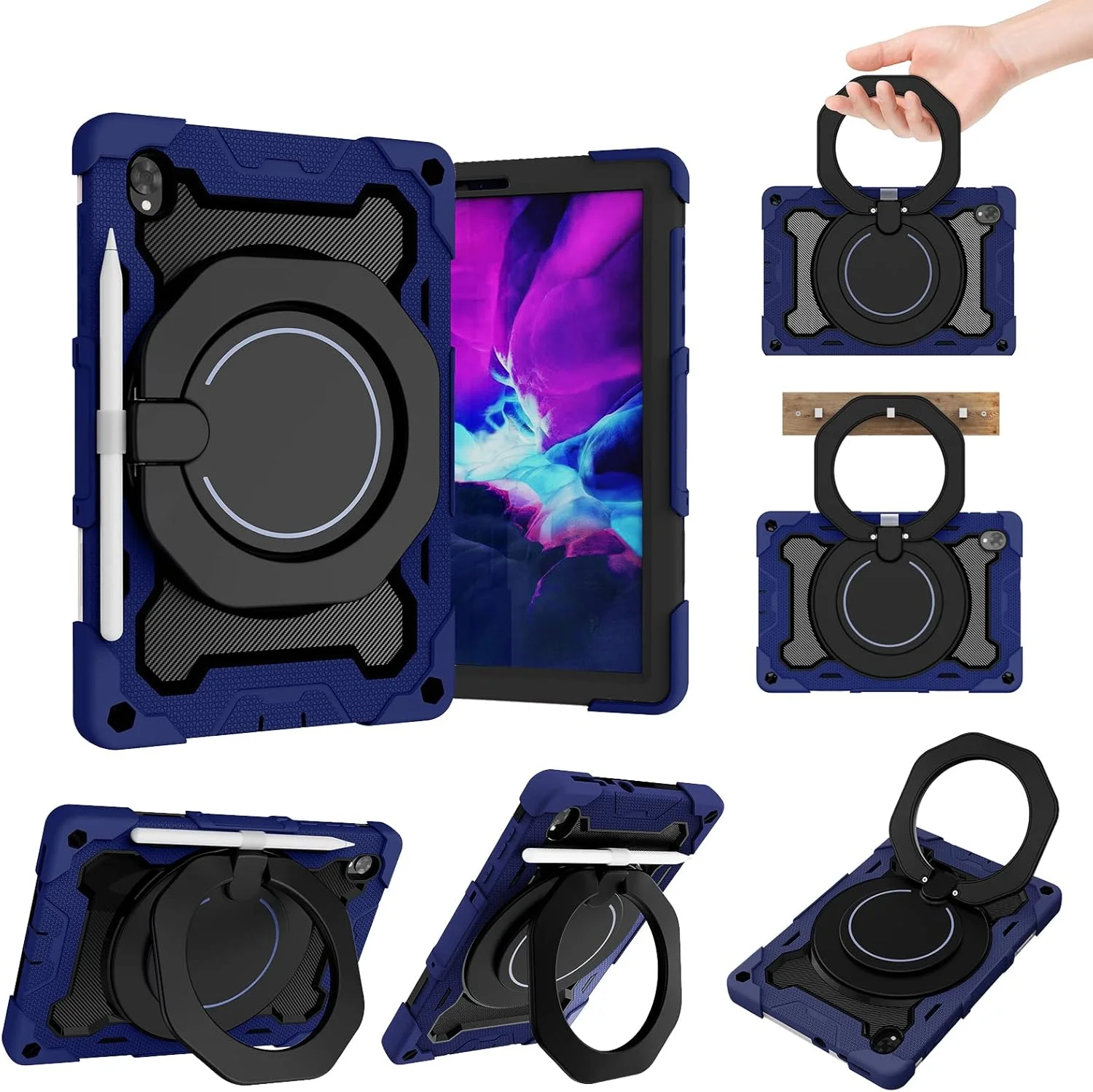 کاور سیلیکونی تبلت nincyee برای تبلت Lenovo Tab K10/M10 Plus 10.3 اینچی، کاور ضد ضربه با نگهدارنده قلم، بند شانه، حلقه بزرگ چرخان برای آویزان کردن و پایه برای کودکان کاور سیلیکونی تبلت nincyee برای تبلت Lenovo Tab K10/M10 Plus 10.3 اینچی، کاور ضد ضربه با نگهدارنده قلم، بند شانه، حلقه بزرگ چرخان برای آویزان کردن و پایه برای کودکان