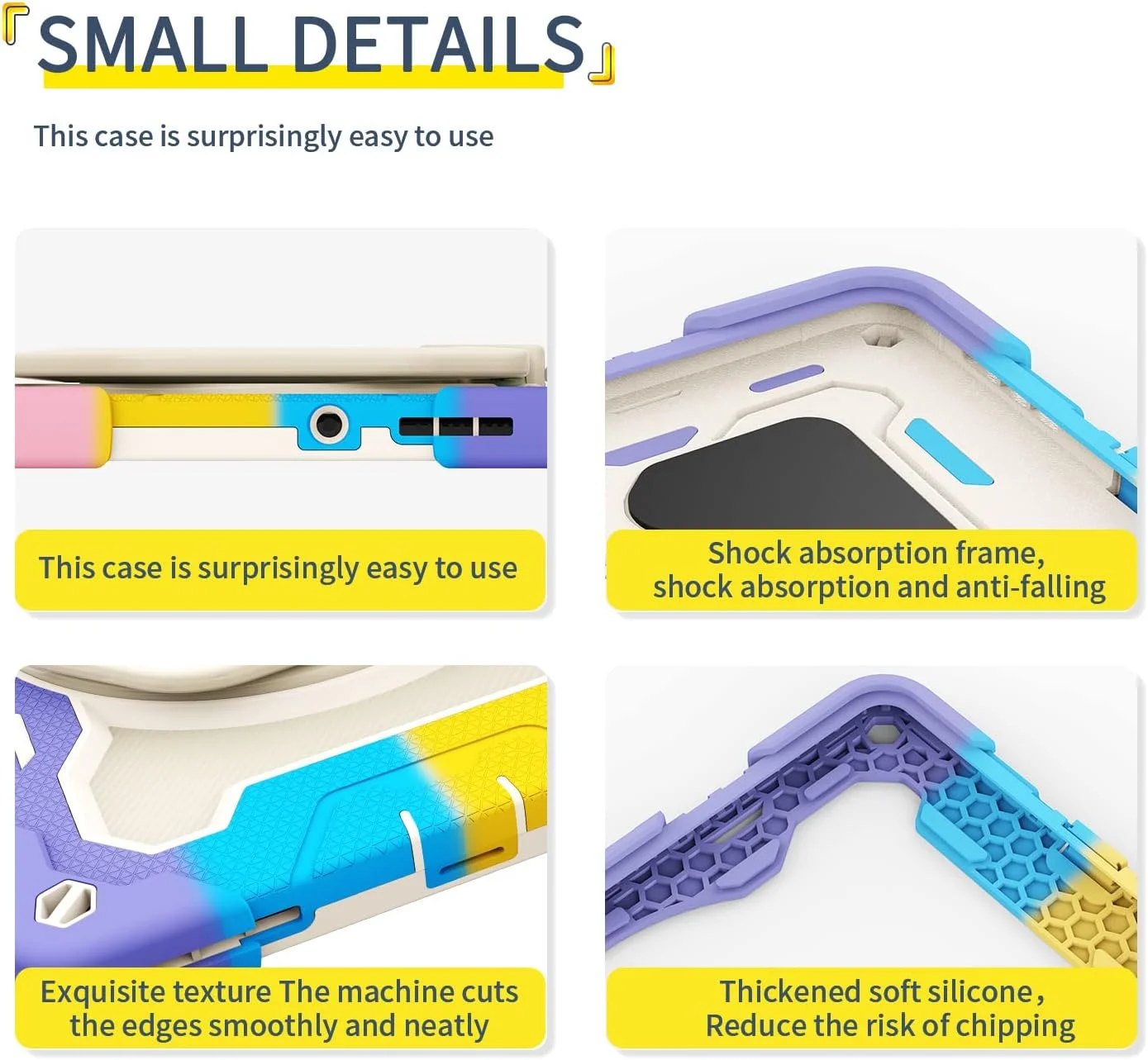 کاور سیلیکونی تبلت nincyee برای تبلت Lenovo Tab K10/M10 Plus 10.3 اینچی، کاور ضد ضربه با نگهدارنده قلم، بند شانه، حلقه بزرگ چرخان برای آویزان کردن و پایه برای کودکان