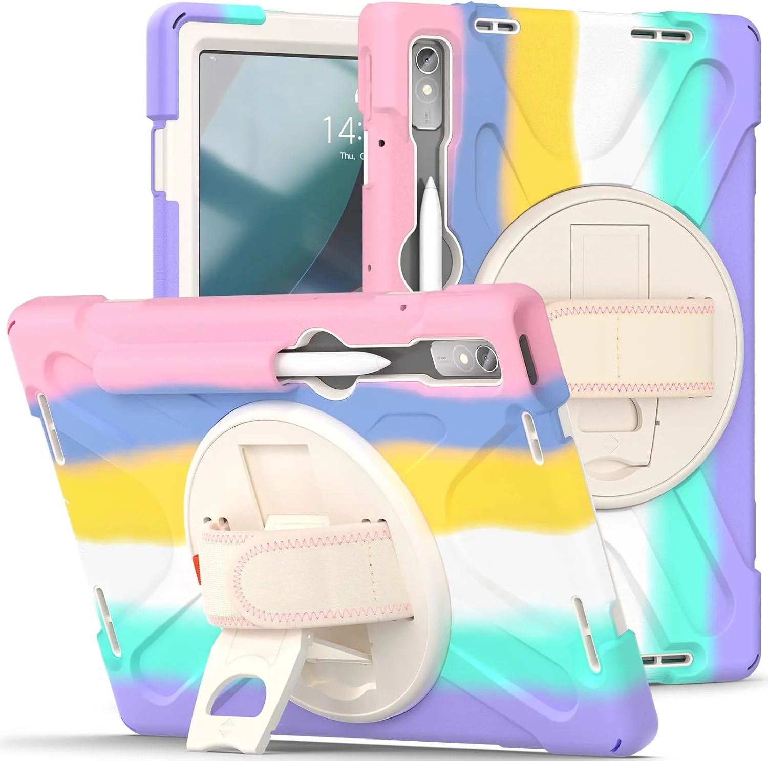 کاور محافظ تبلت لنوو تب P11 پرو نسل 2 (2022) 11.2 اینچی مدل TB-138FC TB-132FU، محافظت کامل و مقاوم در برابر ضربه، ضد ضربه، دارای پایه و بند دستی + بند شانه - صورتی رنگارنگ کاور محافظ تبلت لنوو تب P11 پرو نسل 2 (2022) 11.2 اینچی مدل TB-138FC TB-132FU، محافظت کامل و مقاوم در برابر ضربه، ضد ضربه، دارای پایه و بند دستی + بند شانه - صورتی رنگارنگ