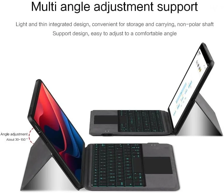کیبورد با نور پس زمینه Gruattreay برای تبلت Lenovo Tab M11، نور پس زمینه 7 رنگ، با تاچ پد، پایه چند منظوره کیبورد با نور پس زمینه Gruattreay برای تبلت Lenovo Tab M11، نور پس زمینه 7 رنگ، با تاچ پد، پایه چند منظوره