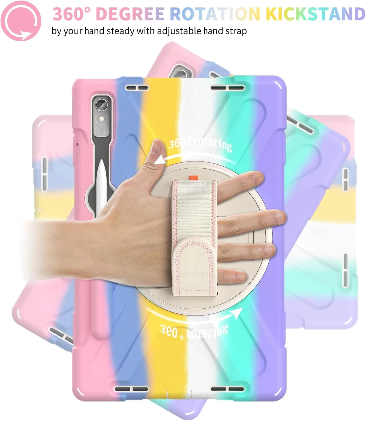 کاور محافظ تبلت لنوو تب P11 پرو نسل 2 (2022) 11.2 اینچی مدل TB-138FC TB-132FU، محافظت کامل و مقاوم در برابر ضربه، ضد ضربه، دارای پایه و بند دستی + بند شانه - صورتی رنگارنگ کاور محافظ تبلت لنوو تب P11 پرو نسل 2 (2022) 11.2 اینچی مدل TB-138FC TB-132FU، محافظت کامل و مقاوم در برابر ضربه، ضد ضربه، دارای پایه و بند دستی + بند شانه - صورتی رنگارنگ