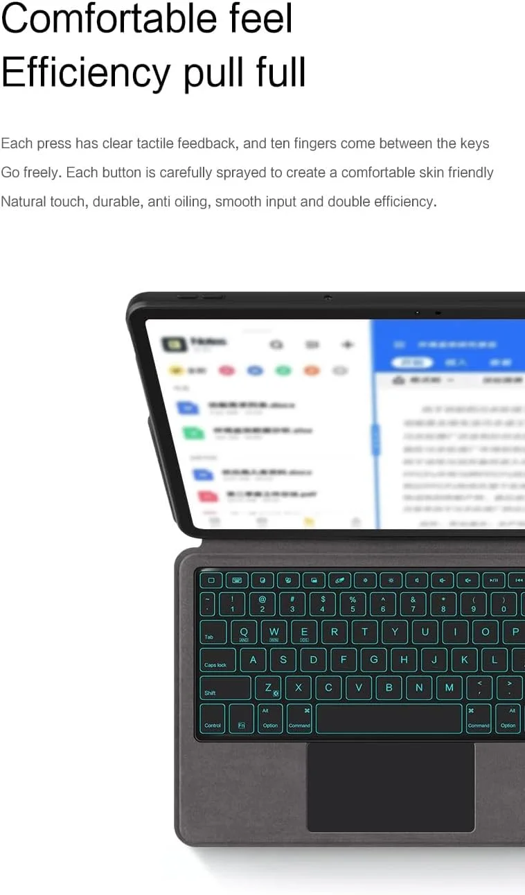 کیبورد با نور پس زمینه Gruattreay برای تبلت Lenovo Tab M11، نور پس زمینه 7 رنگ، با تاچ پد، پایه چند منظوره کیبورد با نور پس زمینه Gruattreay برای تبلت Lenovo Tab M11، نور پس زمینه 7 رنگ، با تاچ پد، پایه چند منظوره