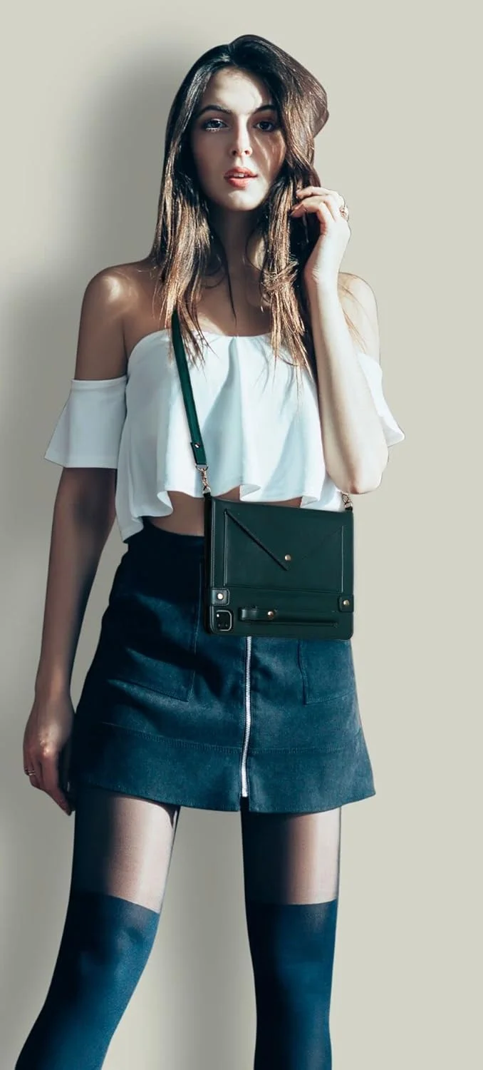 کیف دستی Techcircle برای آیپد 10.2 اینچ/آیپد پرو 10.5/آیپد ایر3، کاور چرمی PU با پایه تاشو و بند دستی، کیف آیپد کراس بادی با جای مداد، اسلات کارت، جیب پاکتی، کیف پول، سبز نیمه شب کیف دستی Techcircle برای آیپد 10.2 اینچ/آیپد پرو 10.5/آیپد ایر3، کاور چرمی PU با پایه تاشو و بند دستی، کیف آیپد کراس بادی با جای مداد، اسلات کارت، جیب پاکتی، کیف پول، سبز نیمه شب