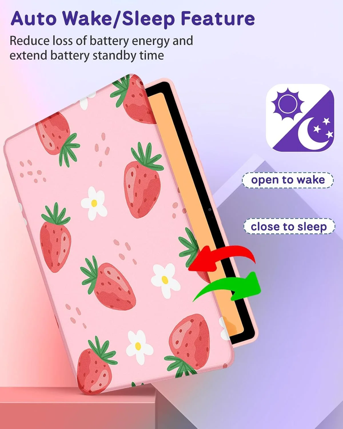 کیف Kidcube برای تبلت سامسونگ گلکسی تب A7 - سایز 10.4 اینچ، مناسب دختران و زنان، کاور فانتزی با جای مداد، طرح توت فرنگی زیبا و پایه چرخان، مناسب نوجوانان، برای تبلت گلکسی تب A7 مدل 2022/2020 کیف Kidcube برای تبلت سامسونگ گلکسی تب A7 - سایز 10.4 اینچ، مناسب دختران و زنان، کاور فانتزی با جای مداد، طرح توت فرنگی زیبا و پایه چرخان، مناسب نوجوانان، برای تبلت گلکسی تب A7 مدل 2022/2020