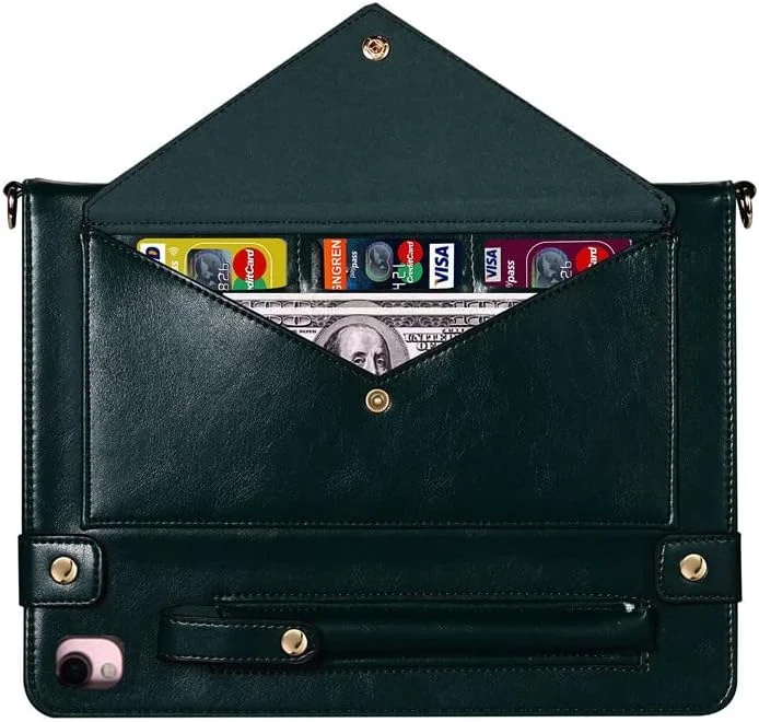 کیف دستی Techcircle برای آیپد 10.2 اینچ/آیپد پرو 10.5/آیپد ایر3، کاور چرمی PU با پایه تاشو و بند دستی، کیف آیپد کراس بادی با جای مداد، اسلات کارت، جیب پاکتی، کیف پول، سبز نیمه شب کیف دستی Techcircle برای آیپد 10.2 اینچ/آیپد پرو 10.5/آیپد ایر3، کاور چرمی PU با پایه تاشو و بند دستی، کیف آیپد کراس بادی با جای مداد، اسلات کارت، جیب پاکتی، کیف پول، سبز نیمه شب