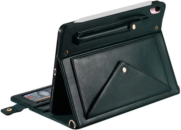 کیف دستی Techcircle برای آیپد 10.2 اینچ/آیپد پرو 10.5/آیپد ایر3، کاور چرمی PU با پایه تاشو و بند دستی، کیف آیپد کراس بادی با جای مداد، اسلات کارت، جیب پاکتی، کیف پول، سبز نیمه شب کیف دستی Techcircle برای آیپد 10.2 اینچ/آیپد پرو 10.5/آیپد ایر3، کاور چرمی PU با پایه تاشو و بند دستی، کیف آیپد کراس بادی با جای مداد، اسلات کارت، جیب پاکتی، کیف پول، سبز نیمه شب