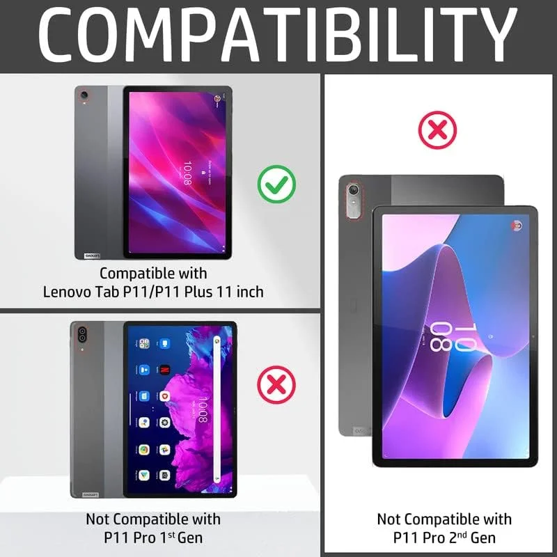 کاور Robustrion برای تبلت لنوو تب P11 پلاس / کاور تبلت لنوو تب P11 11 اینچی با قابلیت استند [TB-J606F / J606X / J607F] - آبی طرح گوزن