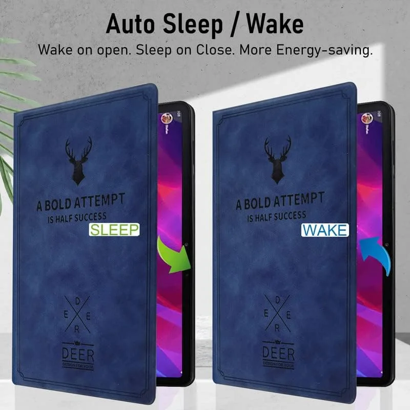 کاور Robustrion برای تبلت لنوو تب P11 پلاس / کاور تبلت لنوو تب P11 11 اینچی با قابلیت استند [TB-J606F / J606X / J607F] - آبی طرح گوزن