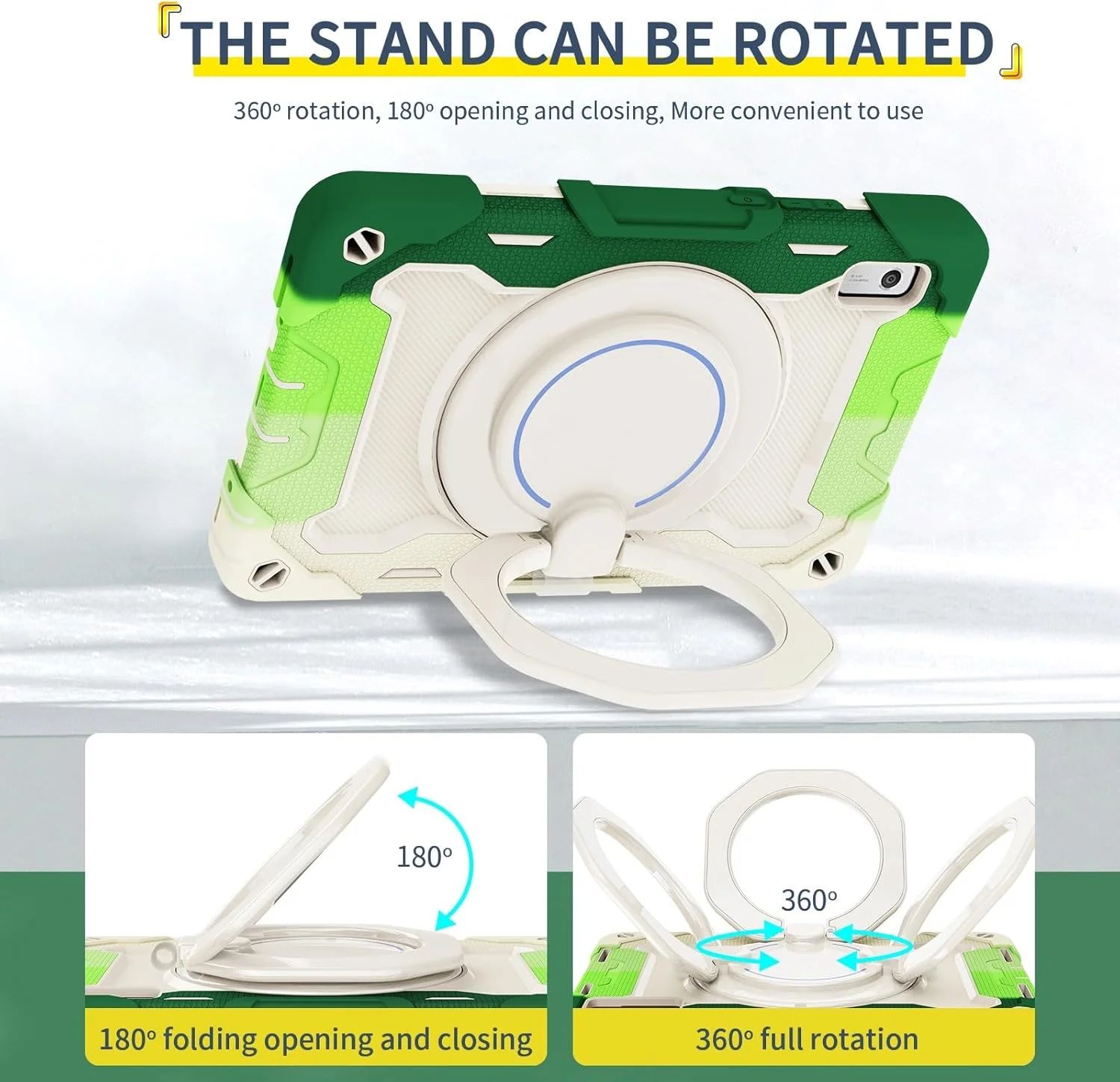 کیف محافظ تبلت سازگار با تبلت Lenovo Tab M9 TB-310FU عرضه شده در سال 2023، کاور تبلت کودکانه، کیف محافظ مقاوم با پایه دسته چرخان سازگار با لوازم جانبی تبلت Lenovo Tab M9 (C