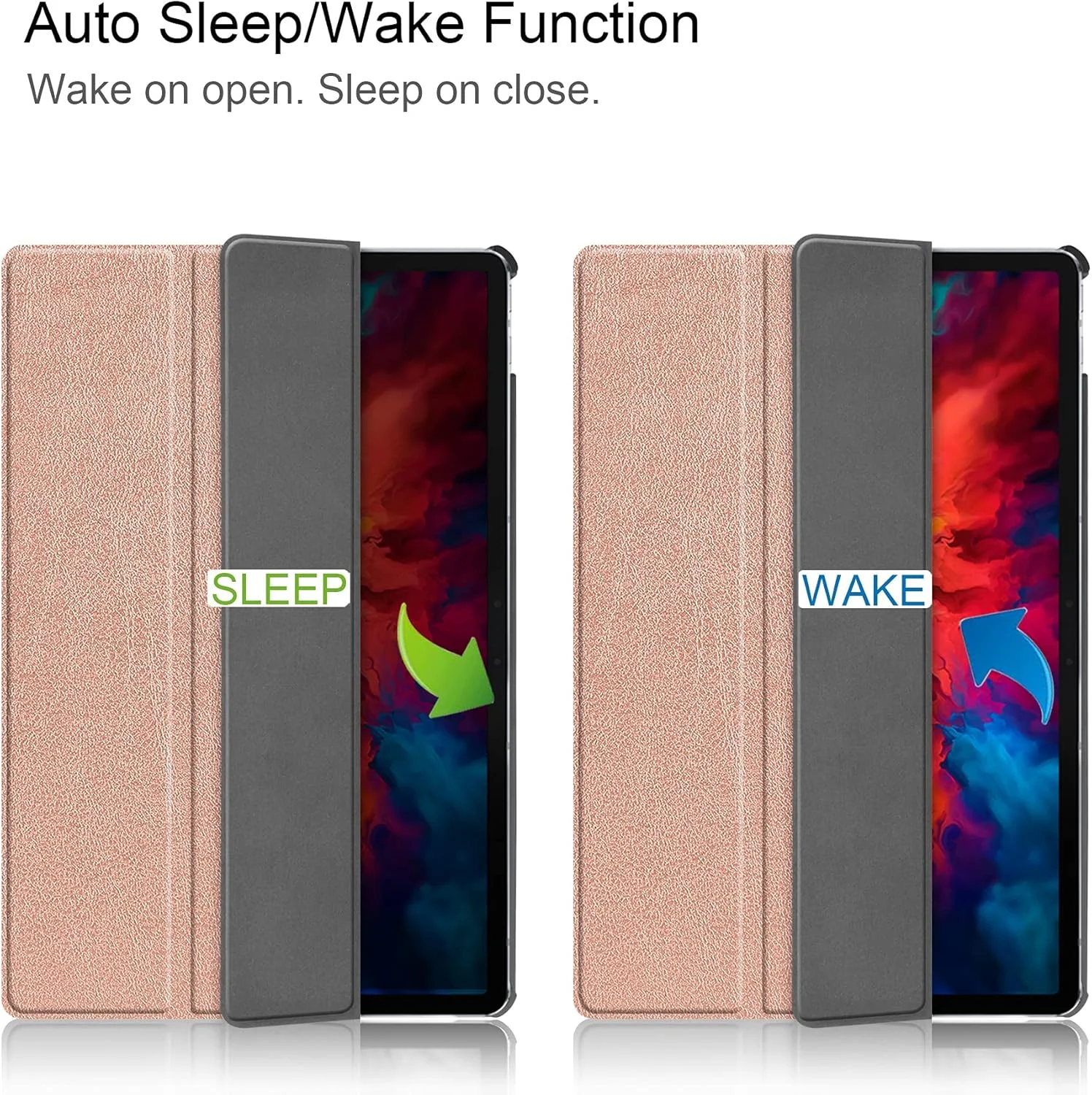 کیف تبلت مسافرتی مناسب برای تبلت لنوو تب P11 پرو 11.5 اینچی مدل TB-J706F، کیف تبلت لنوو تب P11 پرو تریفولد PC تریفولد و قابلیت بیدار شدن خودکار، محافظ تبلت (طلایی رزگلد) کیف تبلت مسافرتی مناسب برای تبلت لنوو تب P11 پرو 11.5 اینچی مدل TB-J706F، کیف تبلت لنوو تب P11 پرو تریفولد PC تریفولد و قابلیت بیدار شدن خودکار، محافظ تبلت (طلایی رزگلد)