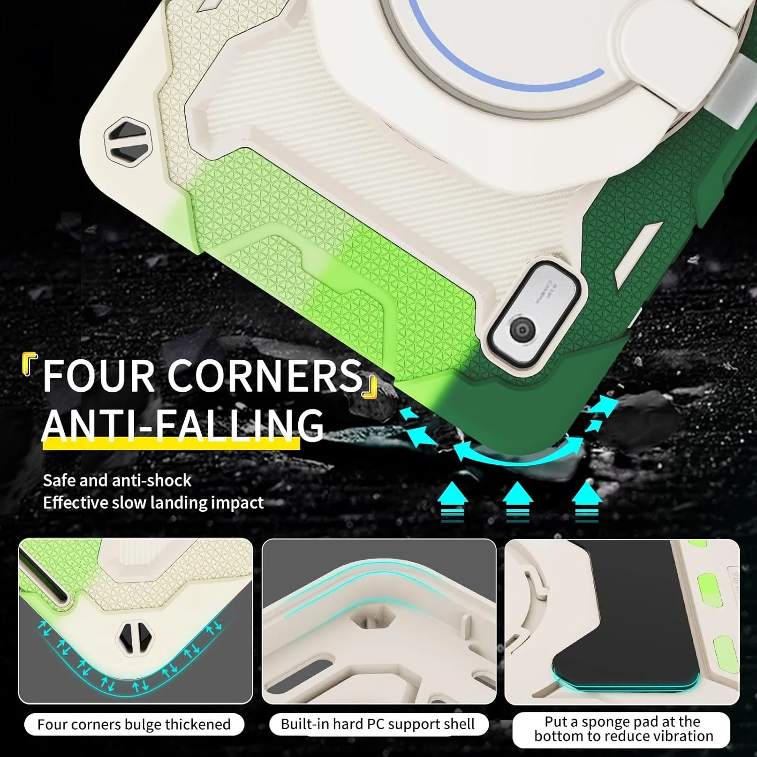 کیف محافظ تبلت سازگار با تبلت Lenovo Tab M9 TB-310FU مدل 2023، کاور تبلت کودکانه، کیف محافظ مقاوم با پایه دسته چرخان سازگار با لوازم جانبی تبلت Lenovo Tab M9 (C کیف محافظ تبلت سازگار با تبلت Lenovo Tab M9 TB-310FU مدل 2023، کاور تبلت کودکانه، کیف محافظ مقاوم با پایه دسته چرخان سازگار با لوازم جانبی تبلت Lenovo Tab M9 (C