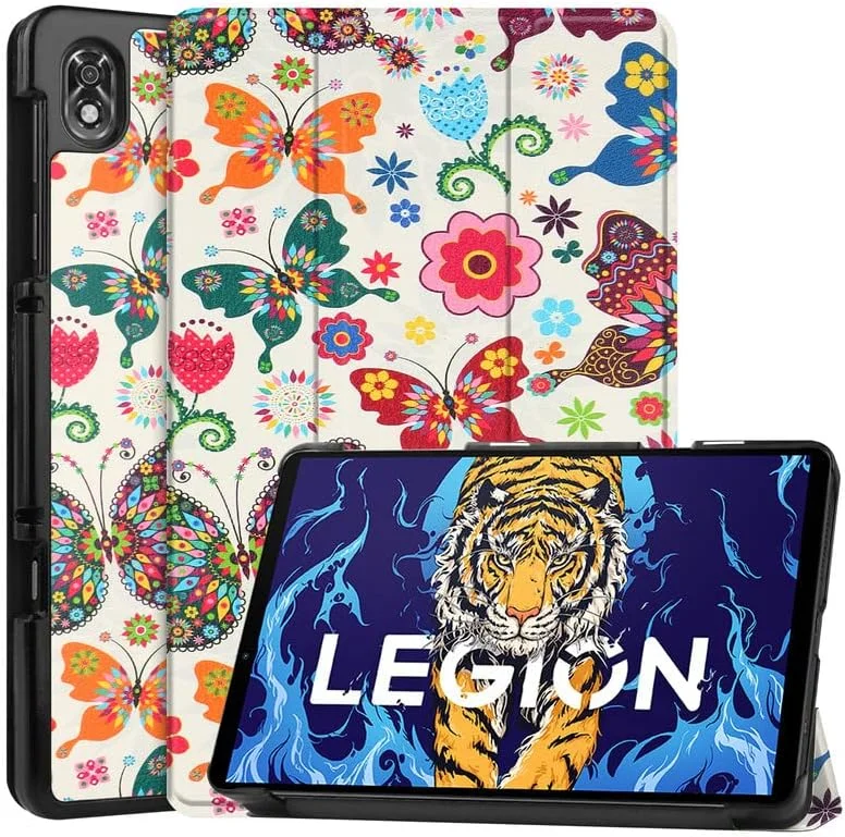 کاور تبلت نیکاکیو مناسب برای لنوو لیجن Y700 8.8 اینچ 2022، کاور تبلت مدل TB-9707F با قابلیت استند سه تایی و جای قلم، حالت خواب/بیدار خودکار، پشت TPU نرم، کاور محافظ سبک وزن، طرح پروانه